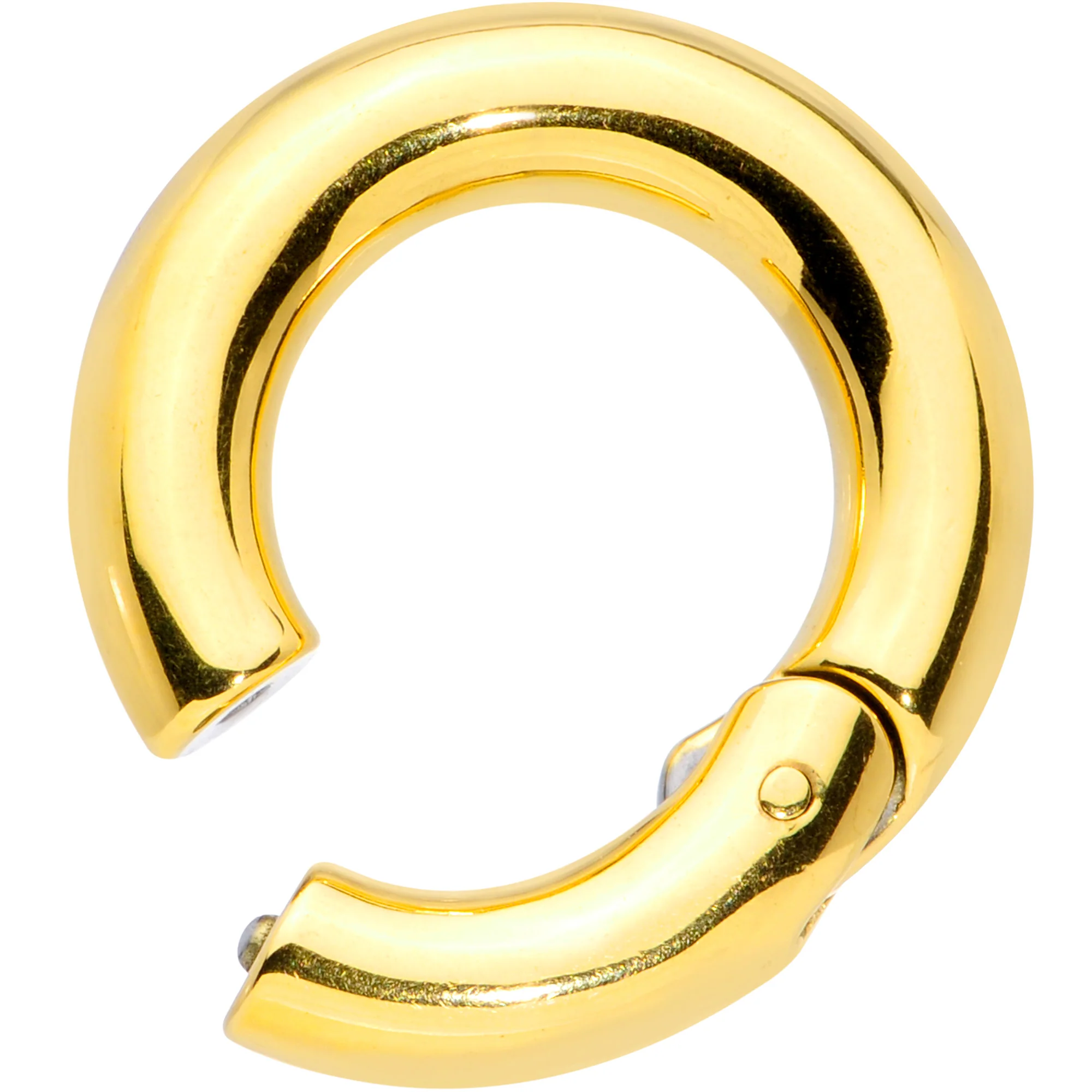 4G 9/16 Gold Tone PVD Steel Hinged Segment Ring - Image 2