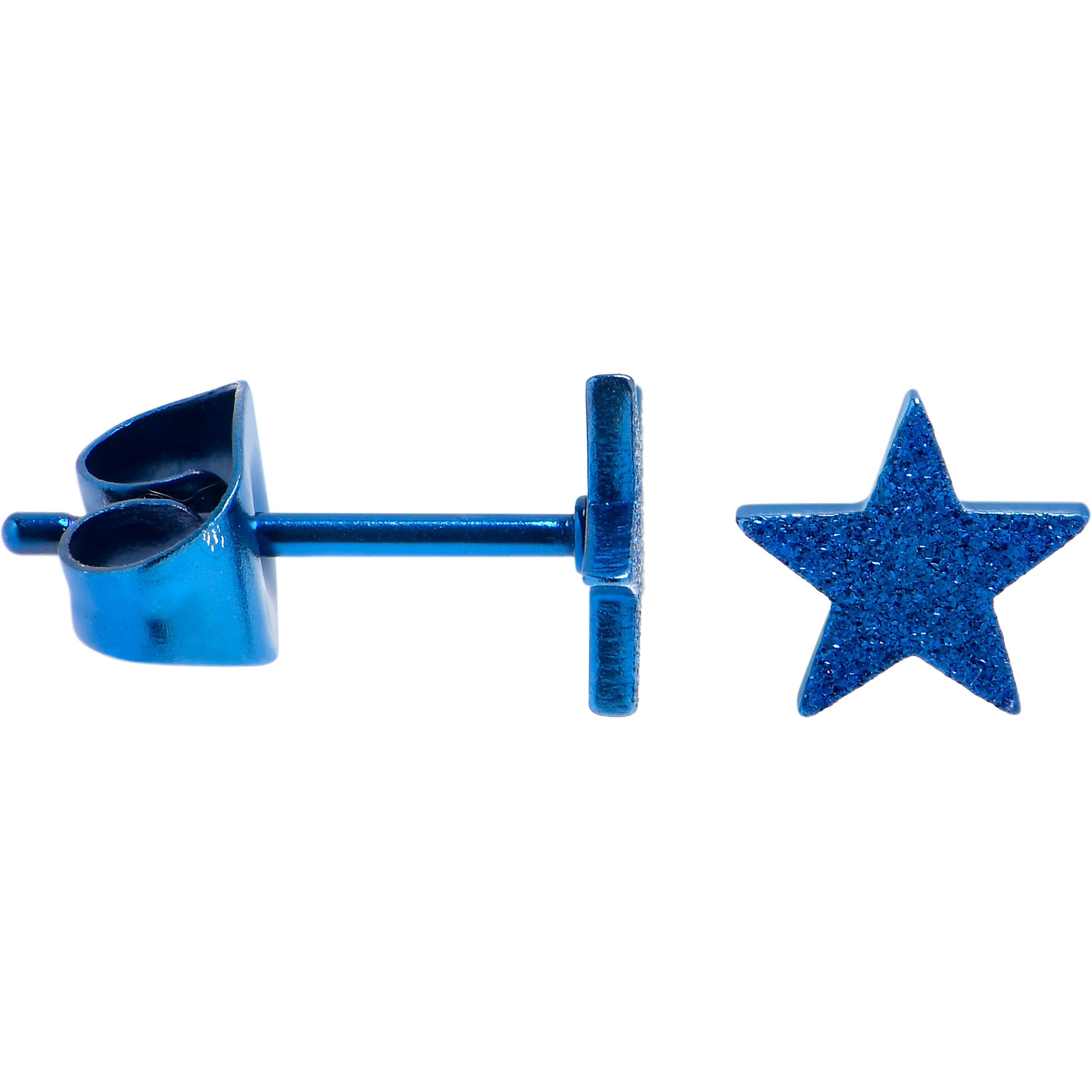 4mm-8mm Stars Stud Blue 316L Stainless Steel Earrings 6 Pack - Image 3