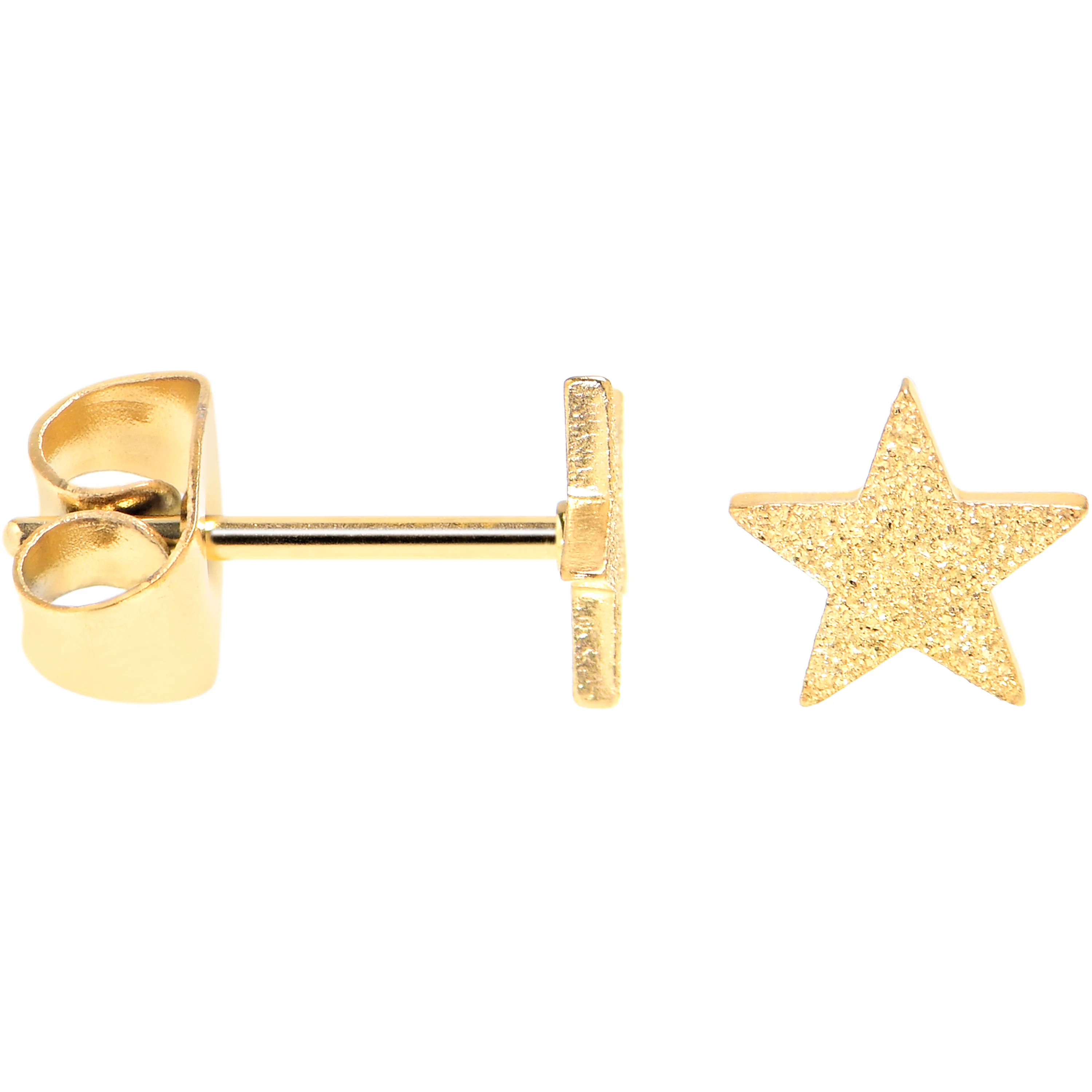 4mm-8mm Stars Stud Gold Tone 316L Stainless Steel Earrings 6 Pack - Image 3