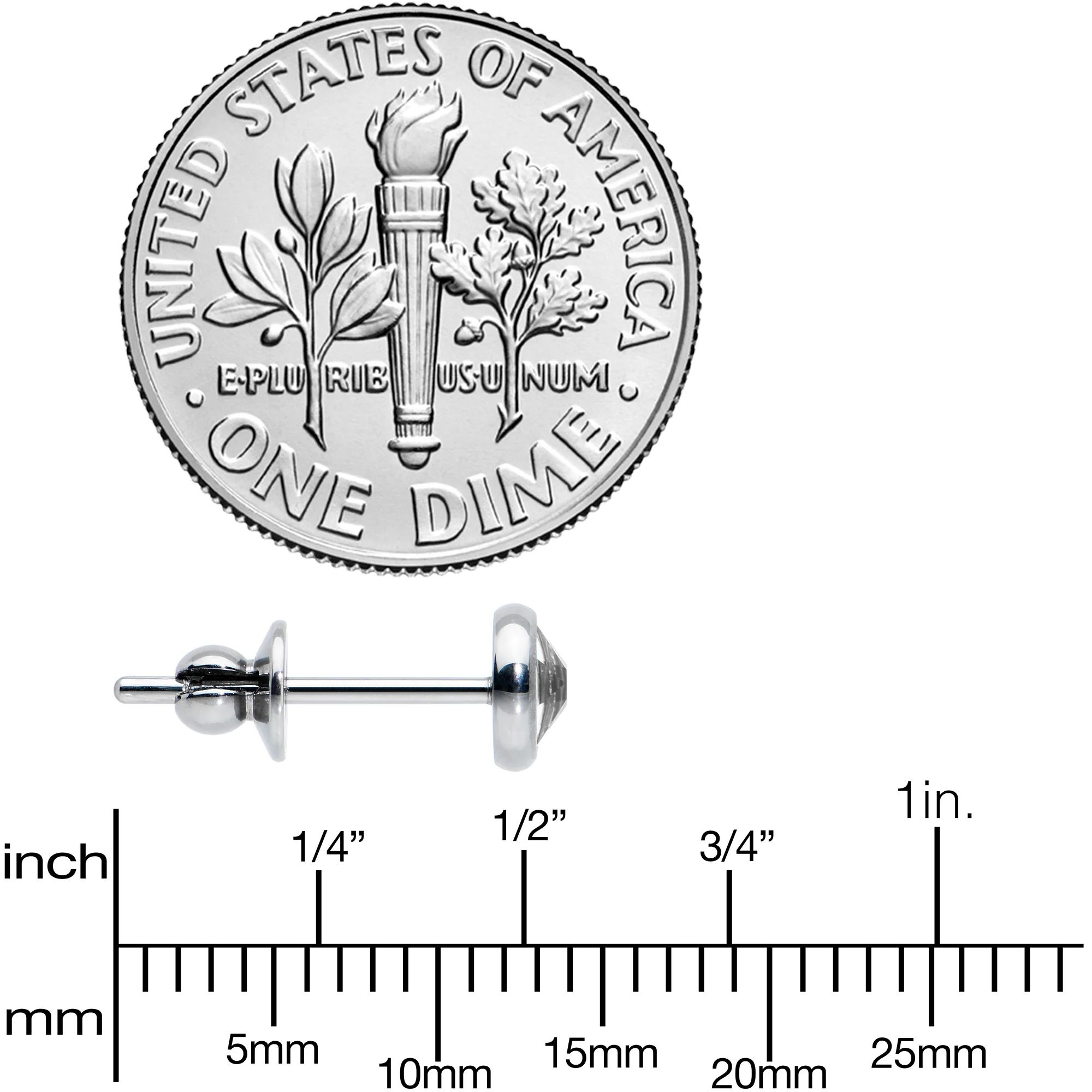 4mm Clear Crystal Implant Grade Titanium Stud Earrings - Image 4