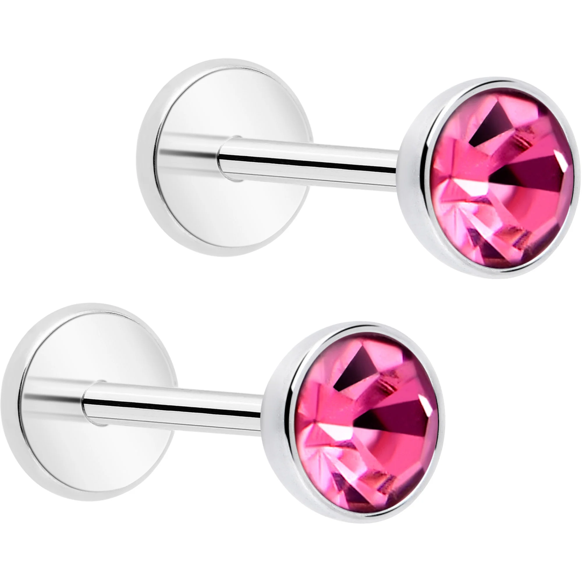4mm CZ Gem Round Flat Back Stud Earrings - 1 Pair - Image 10