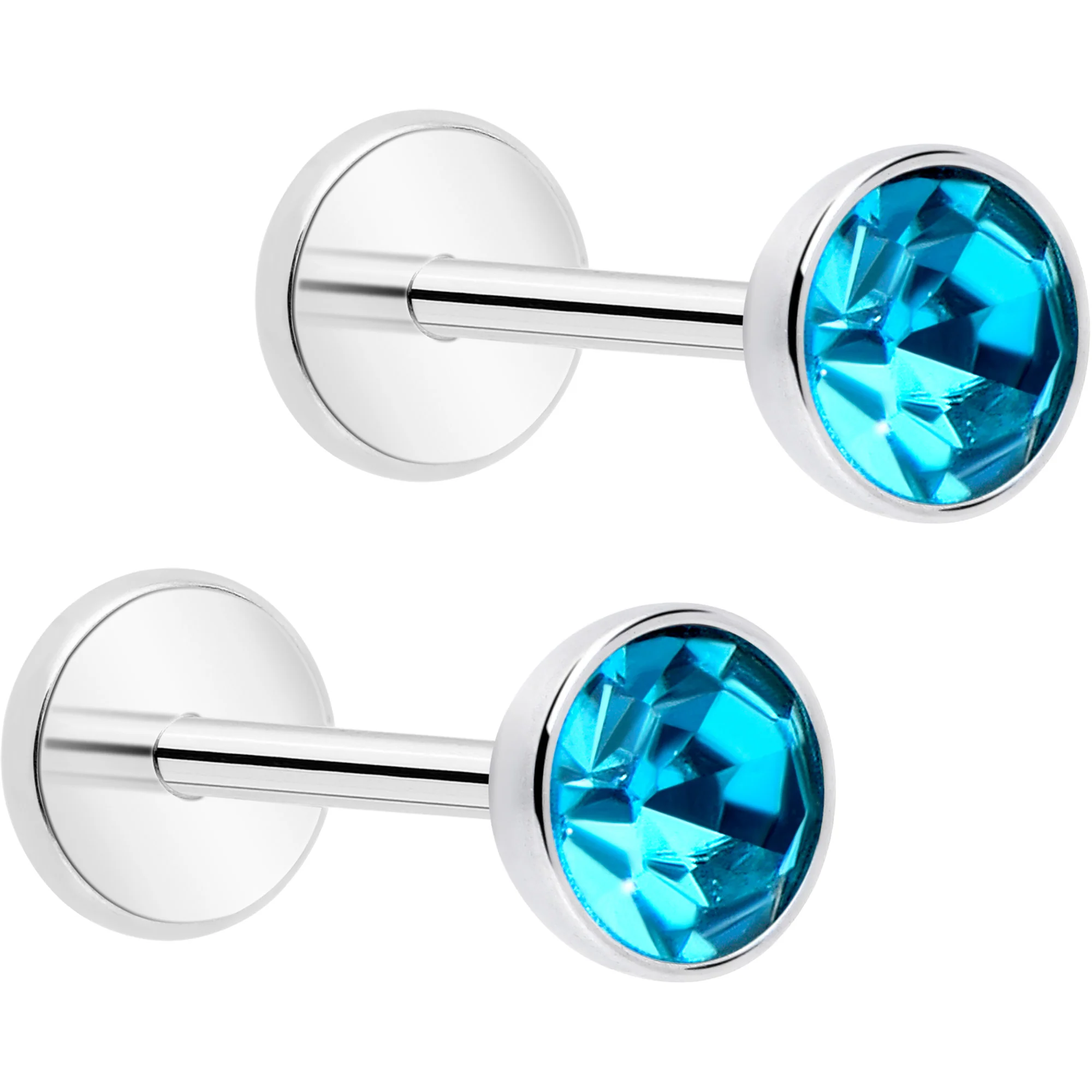 4mm CZ Gem Round Flat Back Stud Earrings - 1 Pair - Image 8
