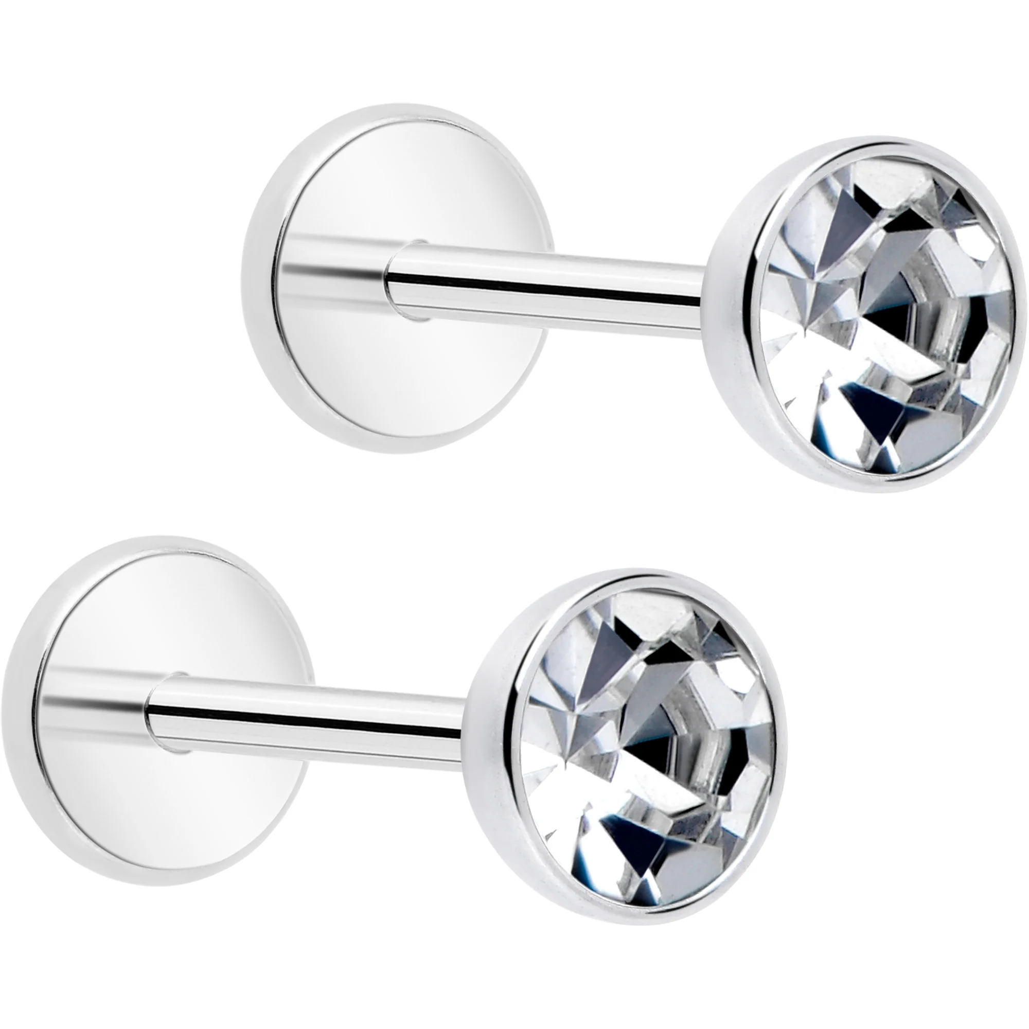 4mm CZ Gem Round Flat Back Stud Earrings - 1 Pair - Image 9