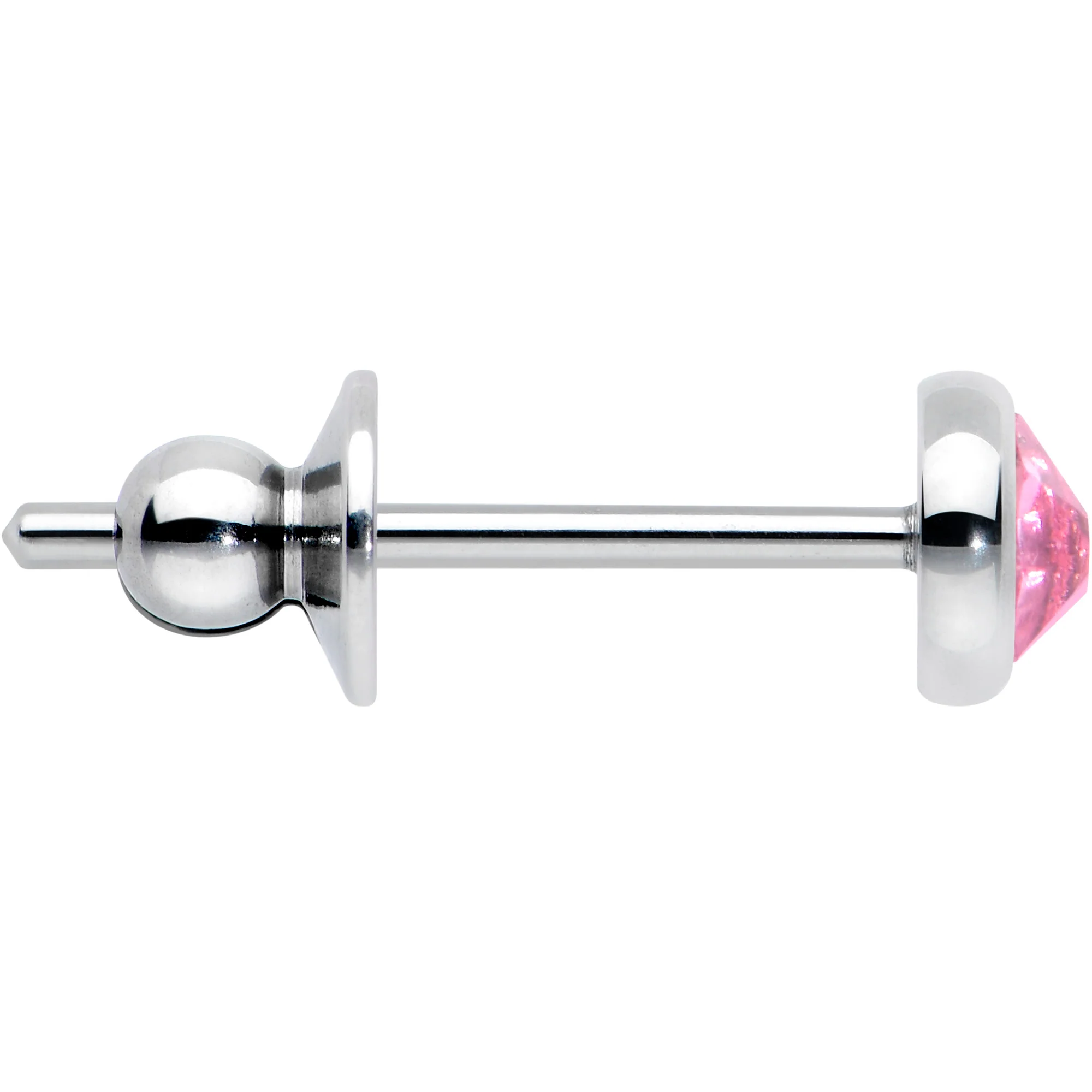 4mm Pink Gem Bezel G23 Titanium Post Stud Earrings - Image 2