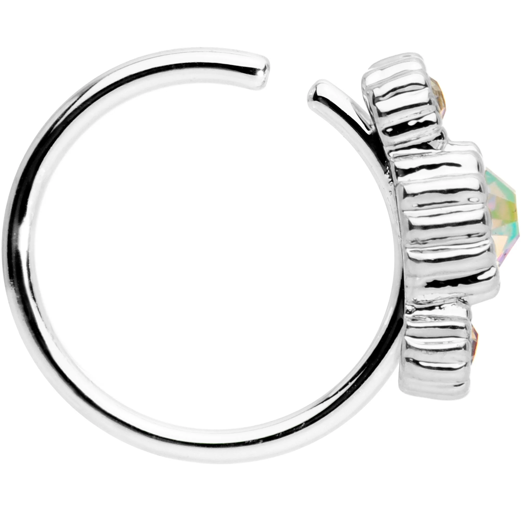 5/16 Aurora CZ Gem Fashion Fusion Seamless Circular Ring - Image 2