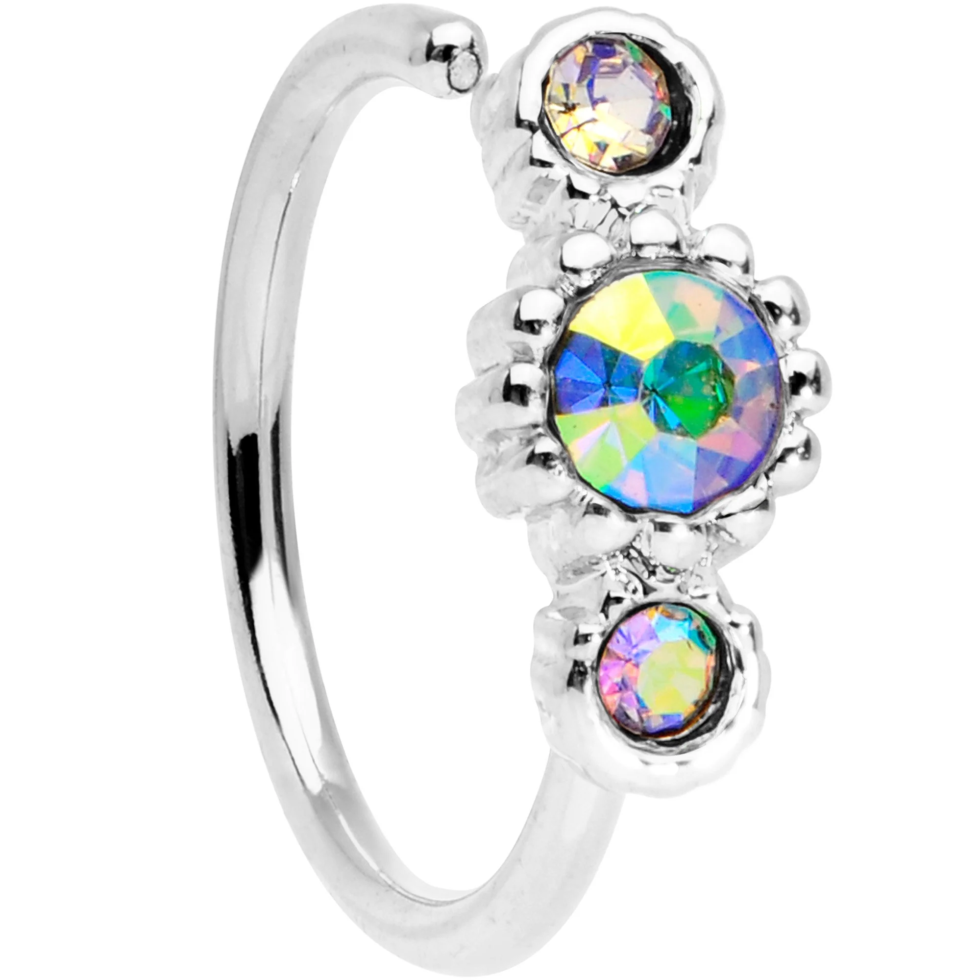 5/16 Aurora CZ Gem Fashion Fusion Seamless Circular Ring - Image 3