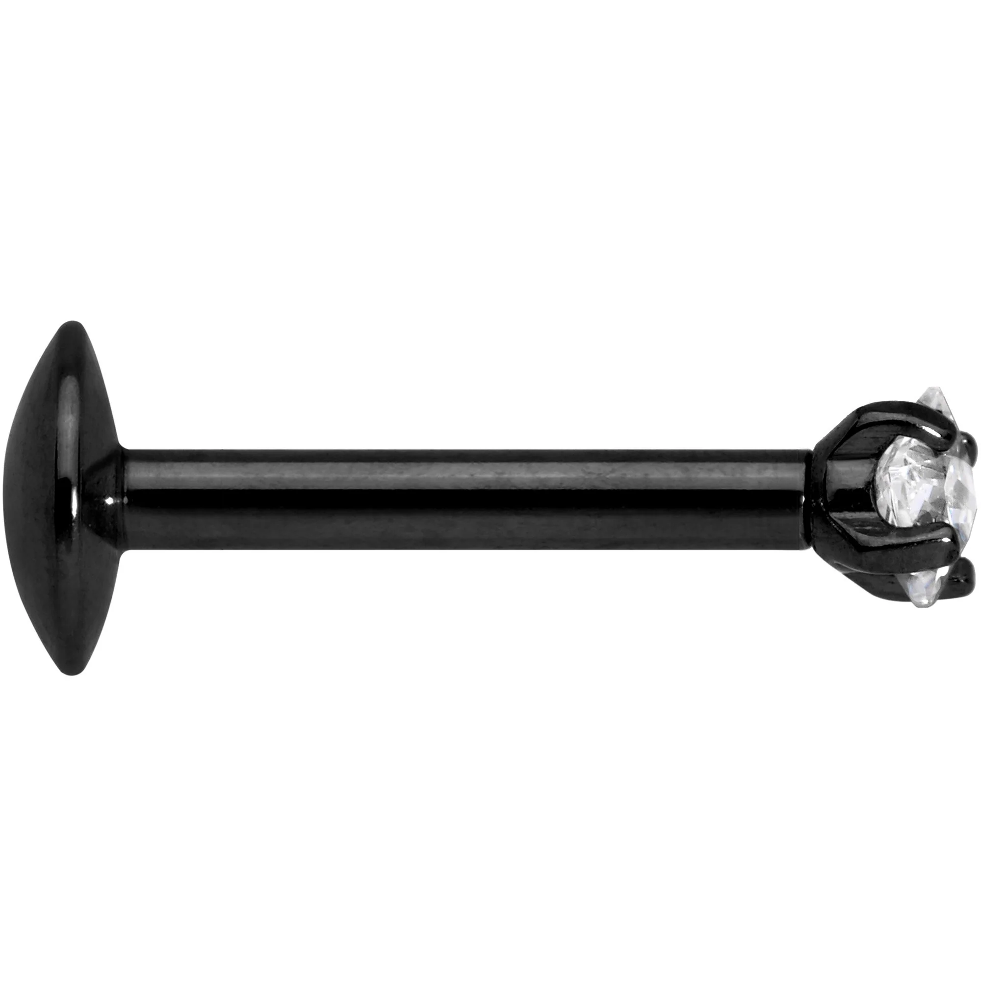5/16 Clear Square CZ Black PVD Internally Threaded Labret Monroe - Image 3