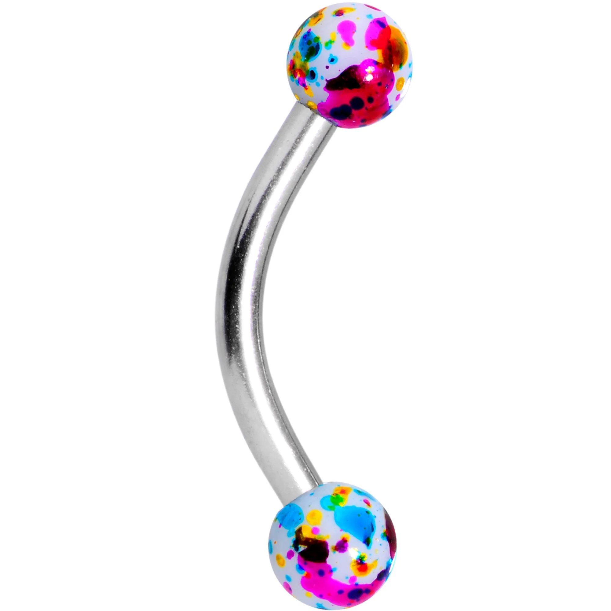 5/16 Color Splash Curved Eyebrow Ring Set of 4 - Image 2