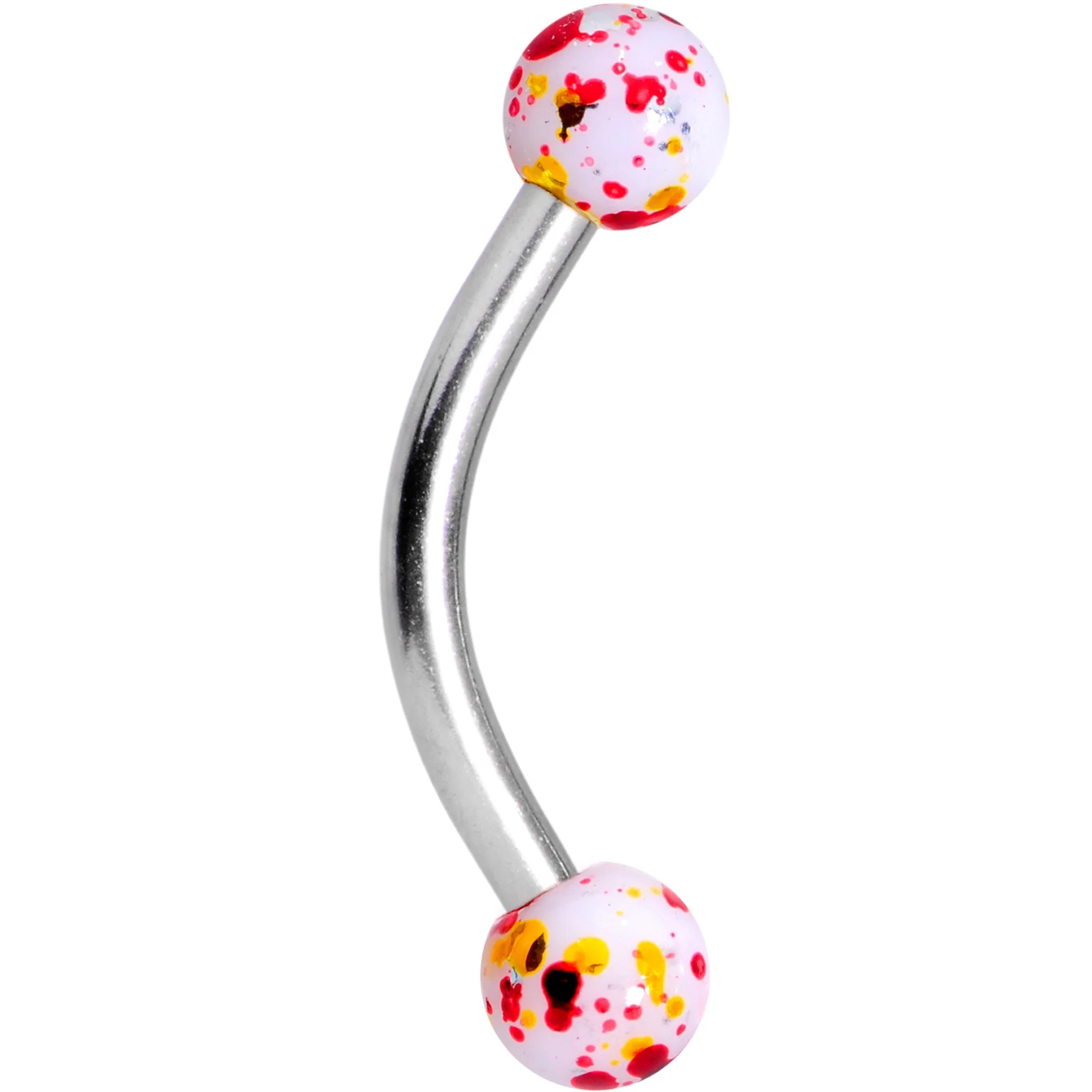 5/16 Color Splash Curved Eyebrow Ring Set of 4 - Image 3