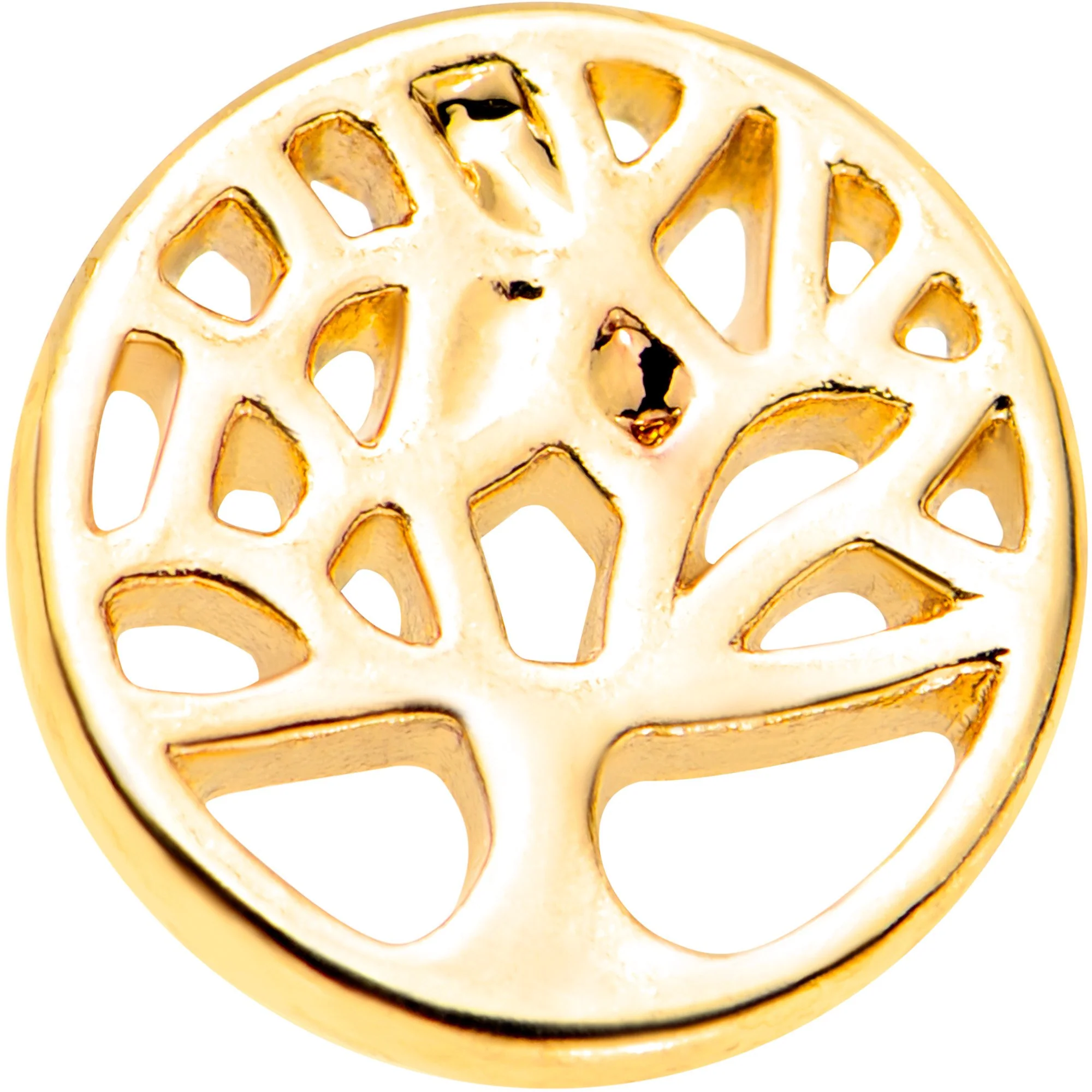 5/16 Gold Tone Tree of Life Cutout Tragus Cartilage Earring - Image 2