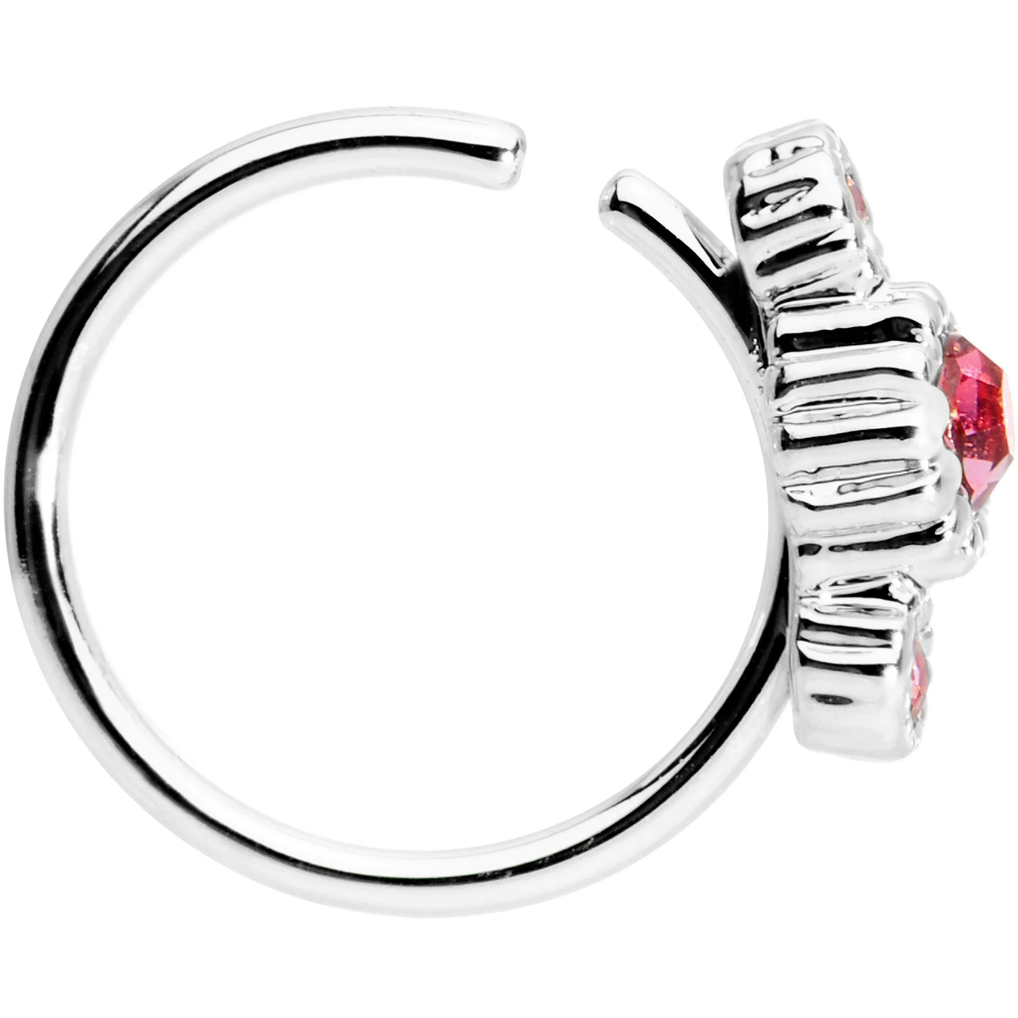 20G 5/16 Pink CZ Fashion Fusion Seamless Circular Ring - Image 2