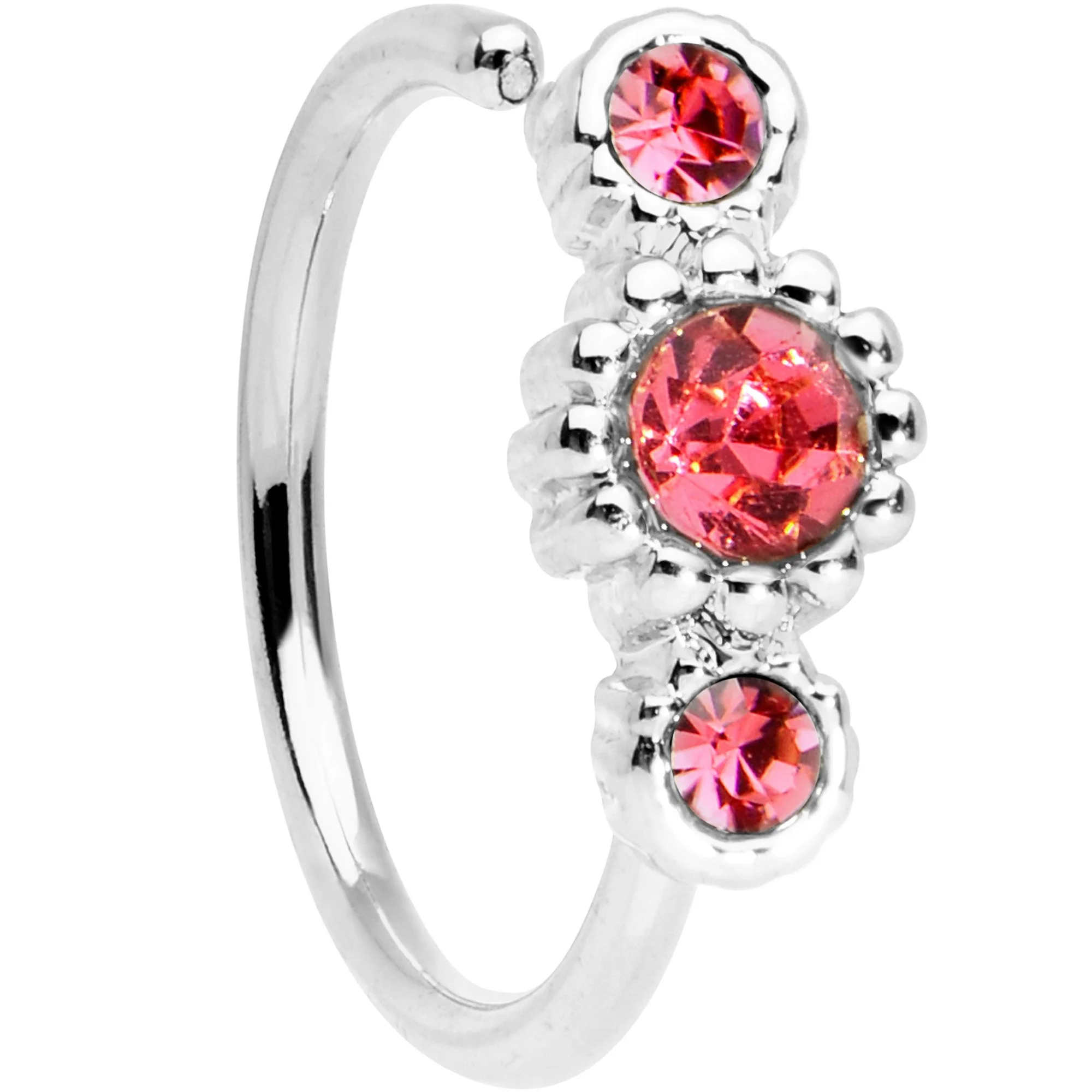 20G 5/16 Pink CZ Fashion Fusion Seamless Circular Ring - Image 3