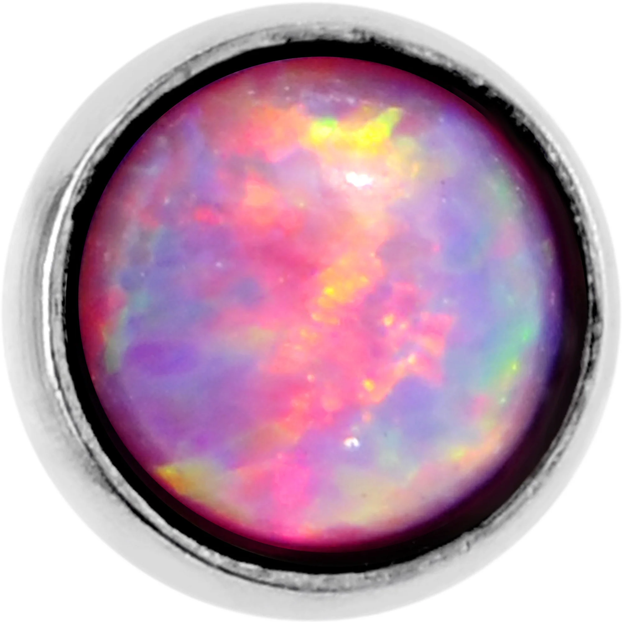 5/16 Pink Synthetic Opal Internally Threaded Daith Cartilage Tragus - Image 3