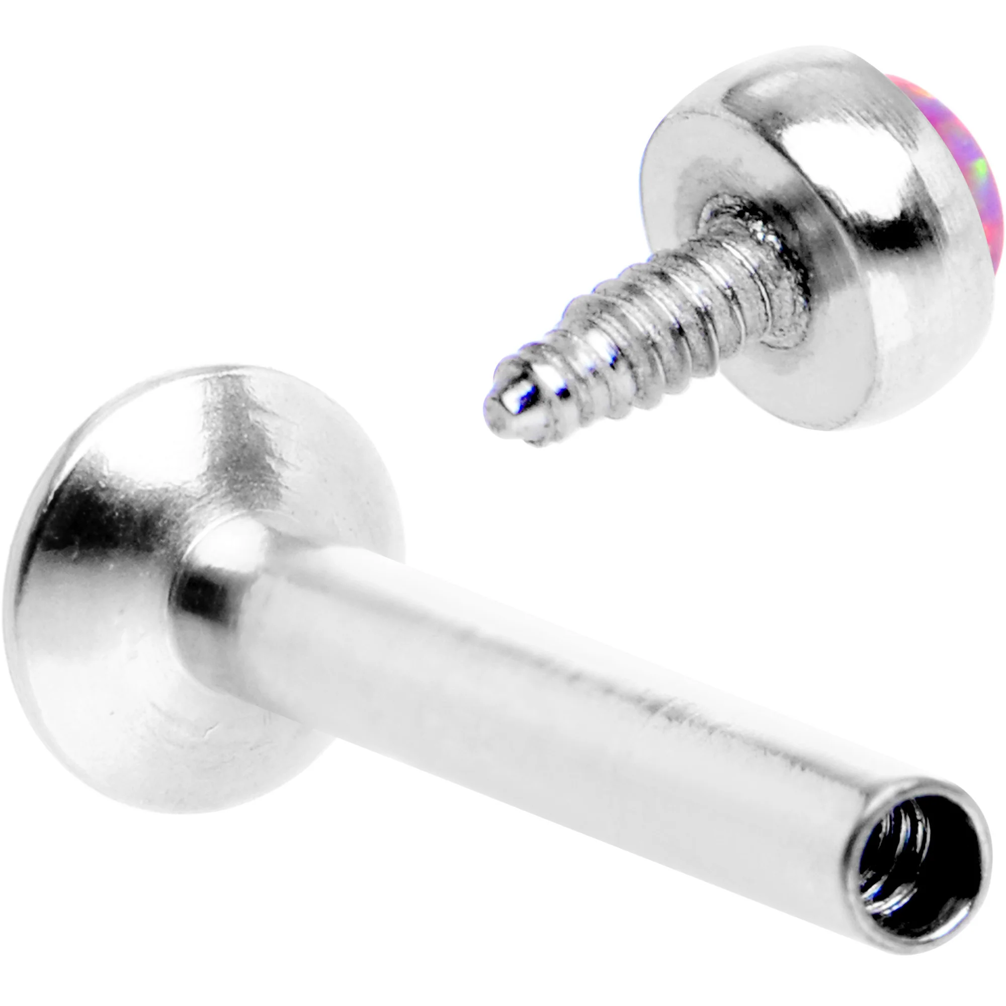 5/16 Pink Synthetic Opal Internally Threaded Daith Cartilage Tragus - Image 4