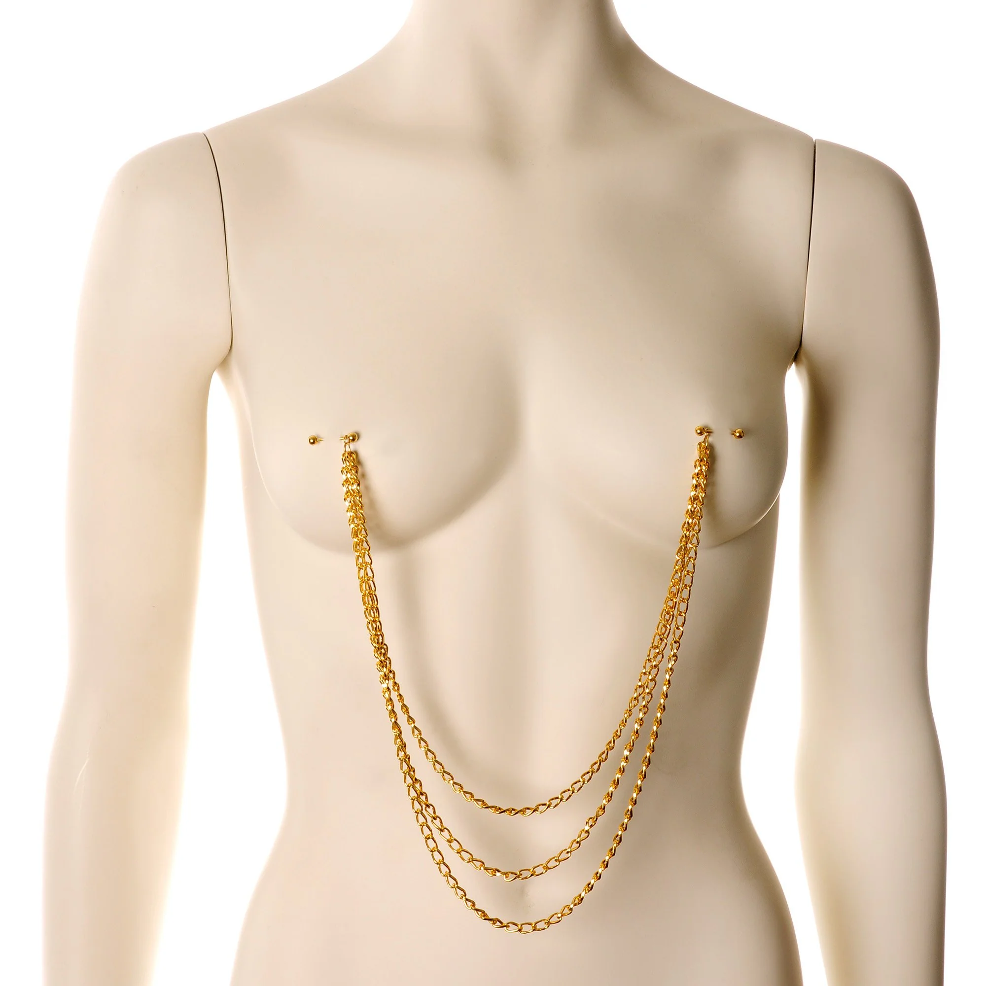 5/8 Handcrafted Electro Plated Triple Threat Dangle Nipple Chain - Image 2