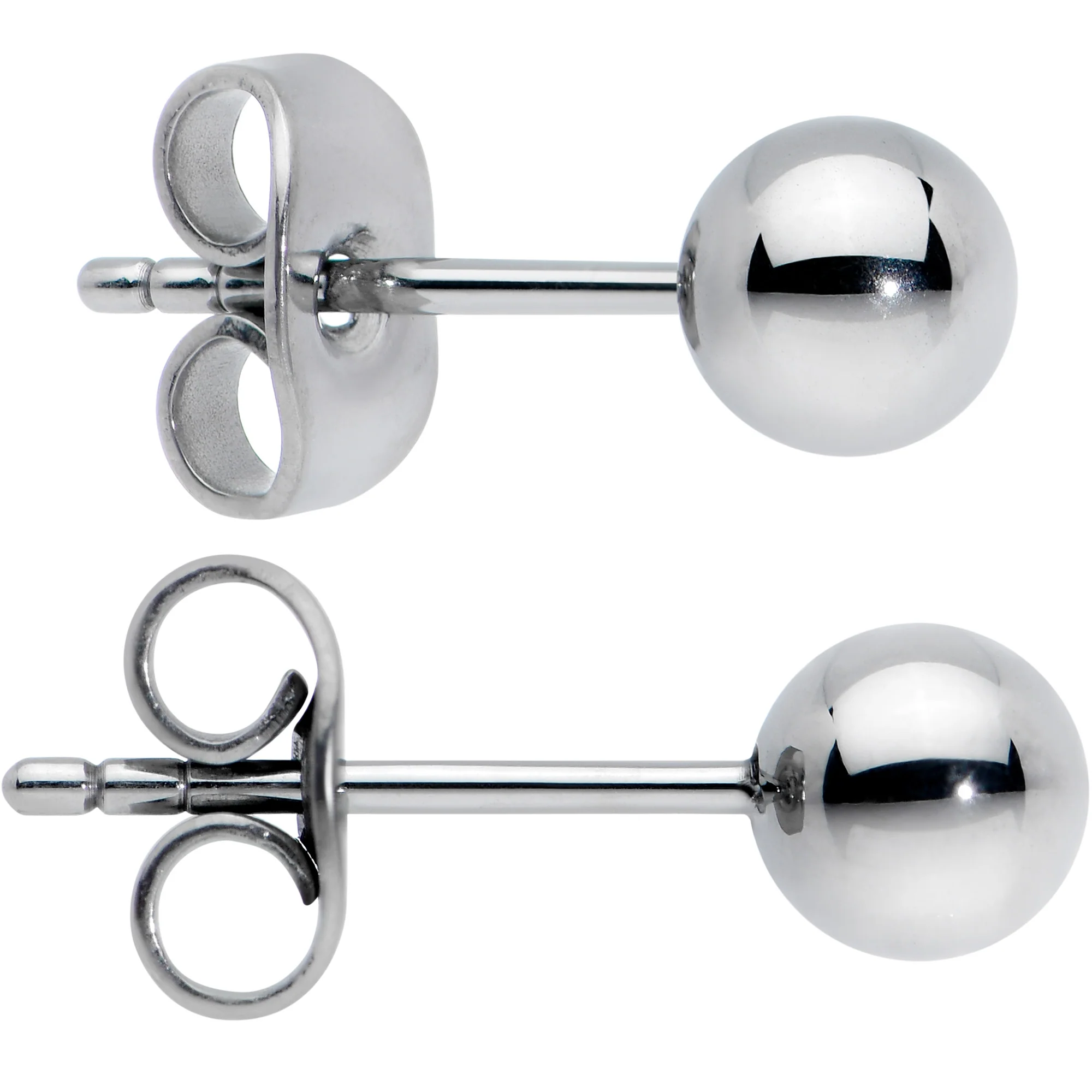20G 5mm Ball End Grade 23 Titanium Post Stud Earrings - Image 2