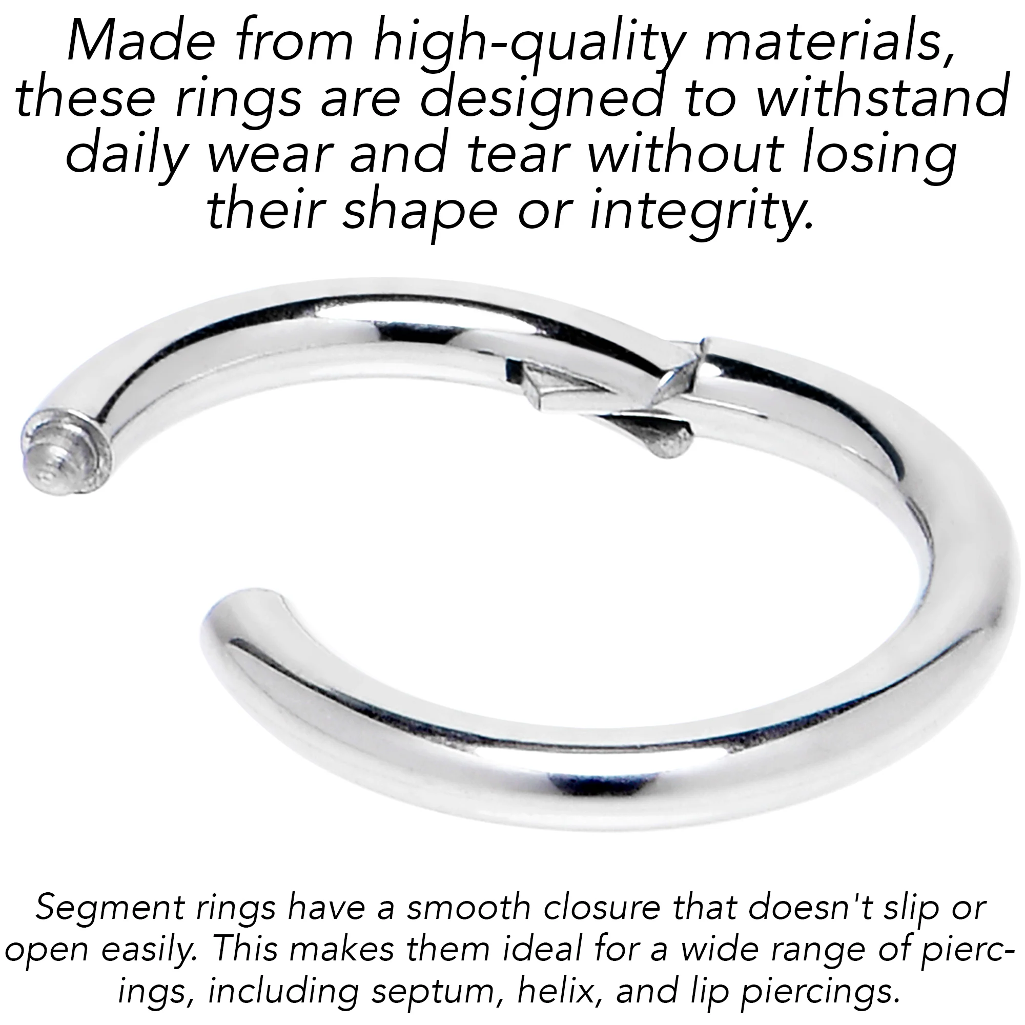 6G 1/2 316L Surgical Steel Precision Hinged Segment Hoop - Image 8