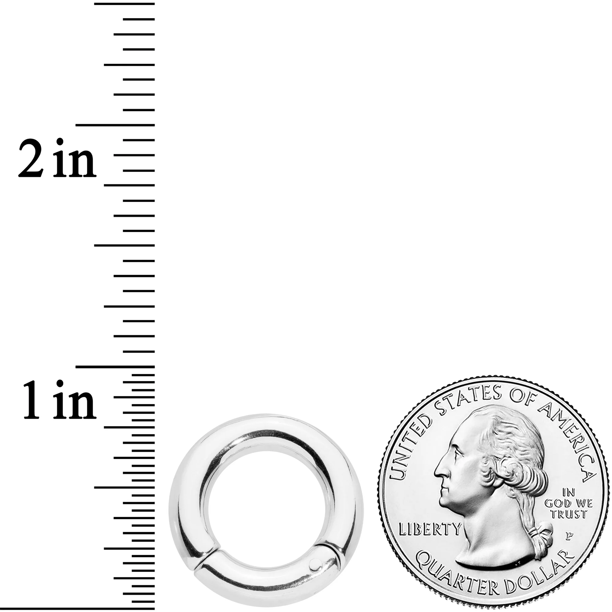 6G 1/2 Stainless Steel Hinged Segment Ring - Image 3