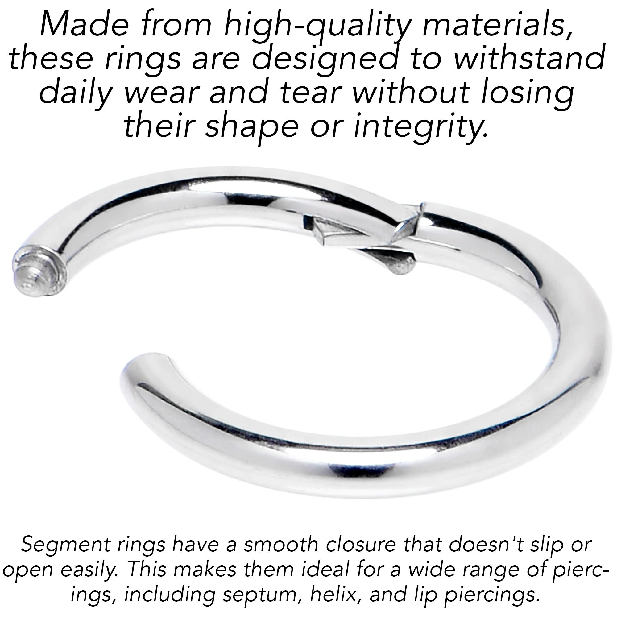 6G 3/8 316L Surgical Steel Precision Hinged Segment Hoop - Image 8