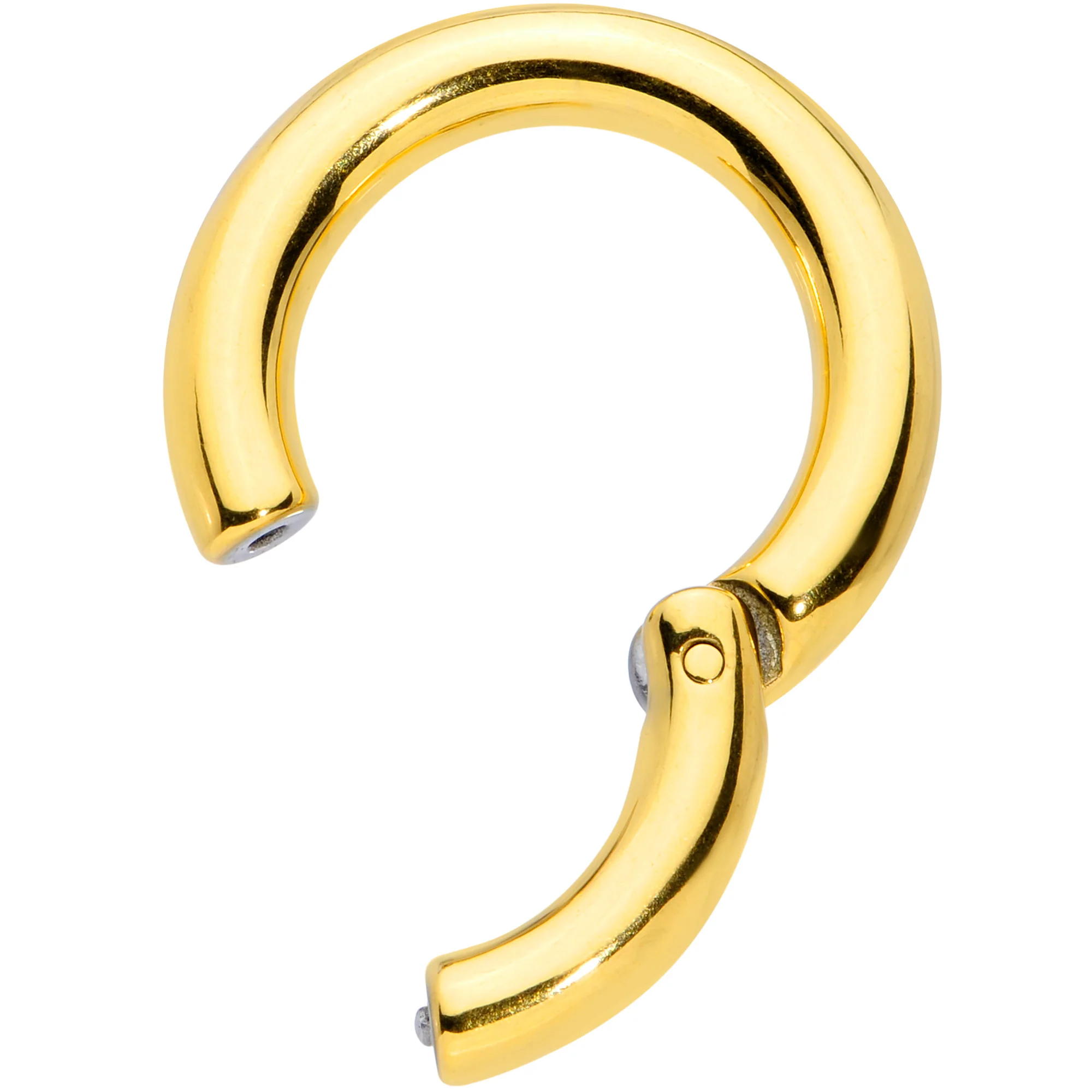 6G 5/8 Gold Tone PVD Steel Hinged Segment Ring - Image 2