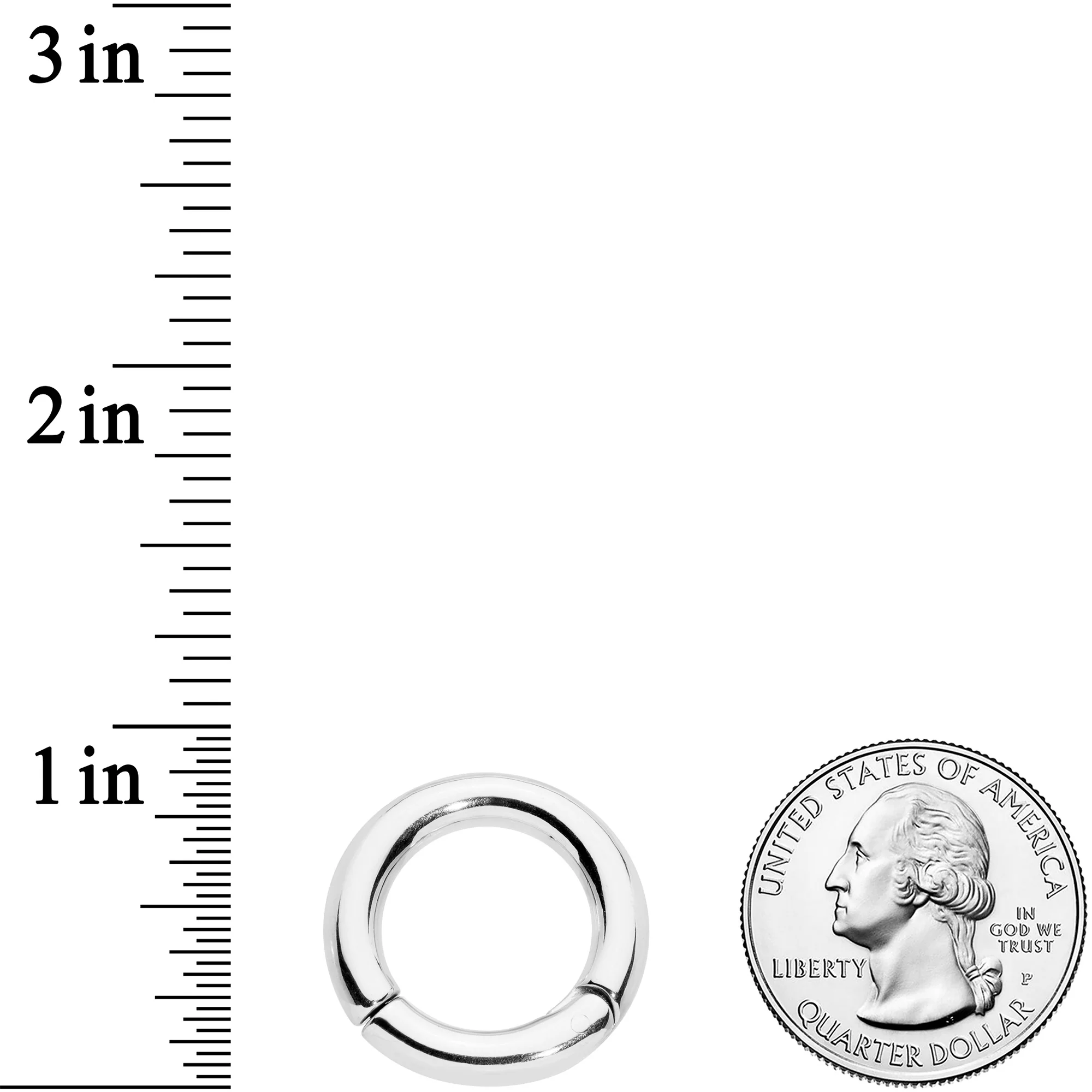6G 9/16 Stainless Steel Hinged Segment Ring - Image 3