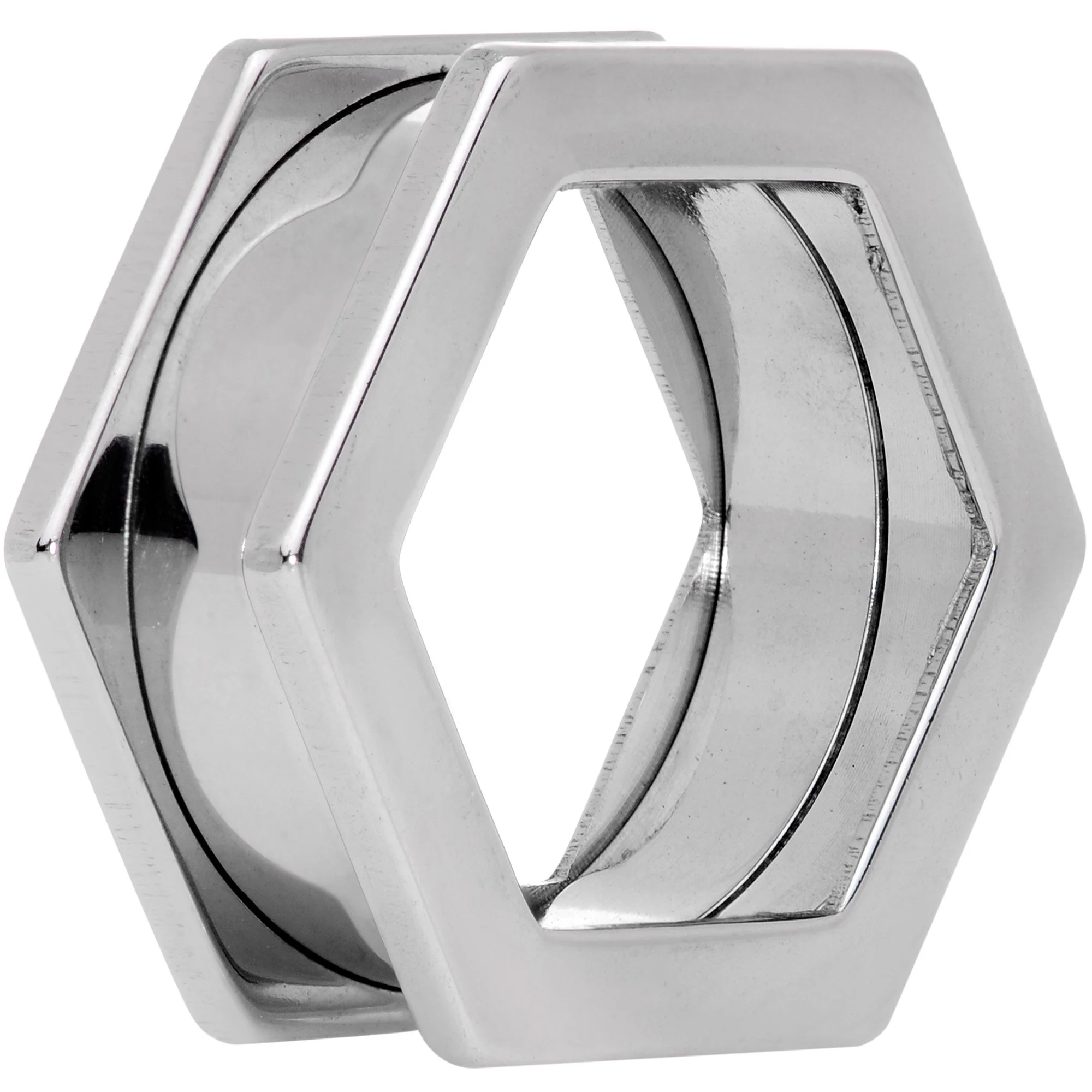 7/8 Geometric Hexagon Screw Fit Tunnel Plug Set - Image 2