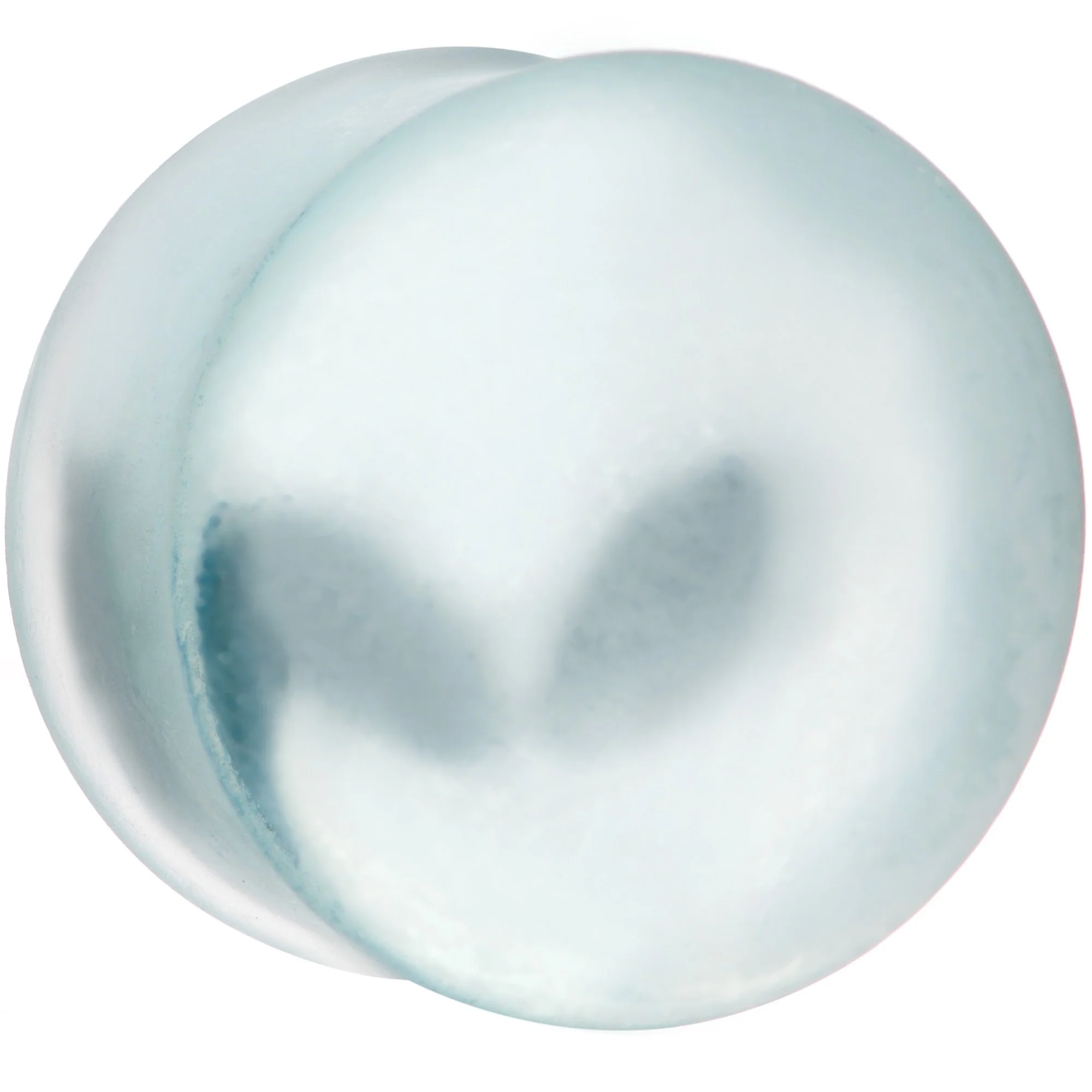 7/8 White Matte Glass Alien Head Double Flare Plug Set - Image 5