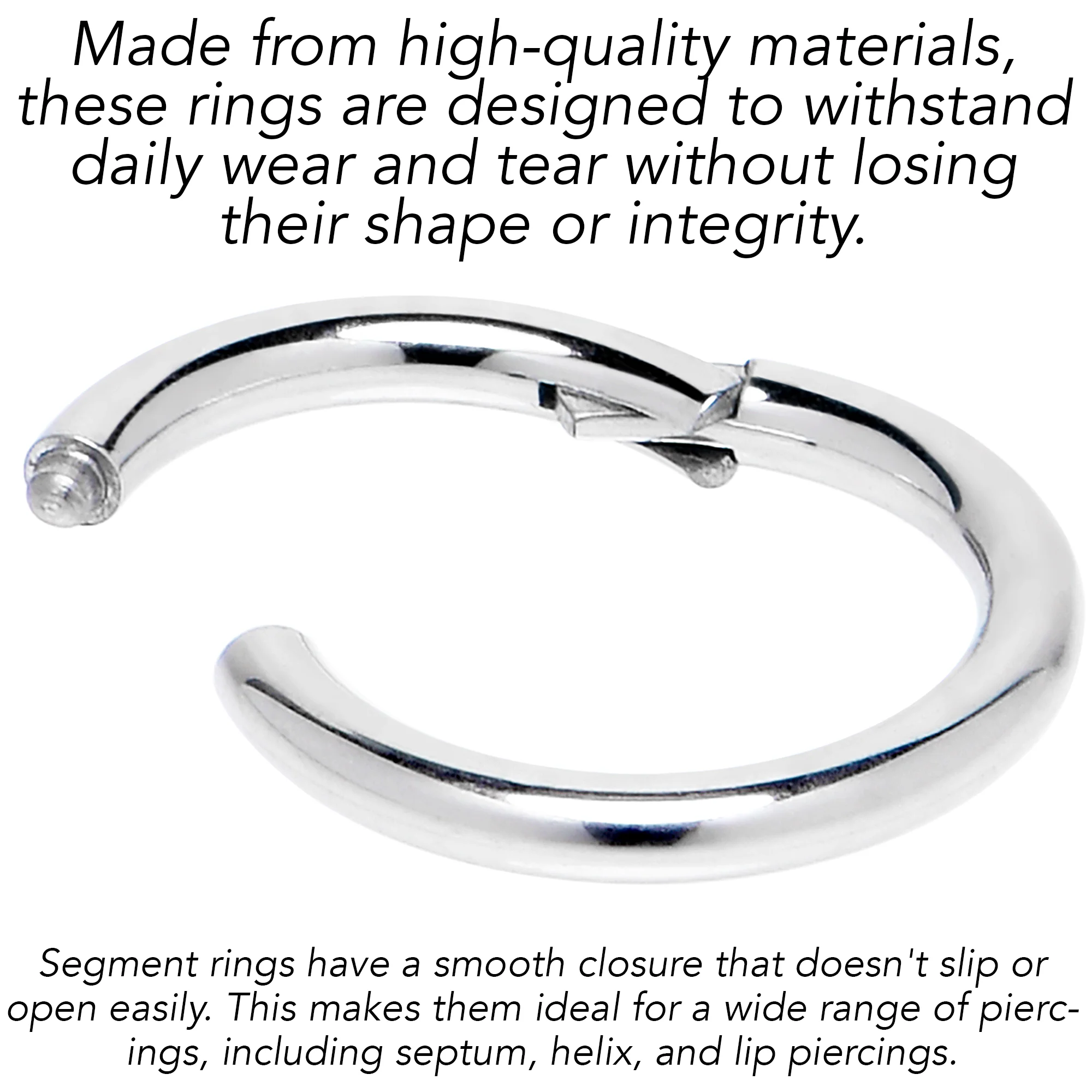 8G 1/2 316L Surgical Steel Precision Hinged Segment Hoop - Image 8