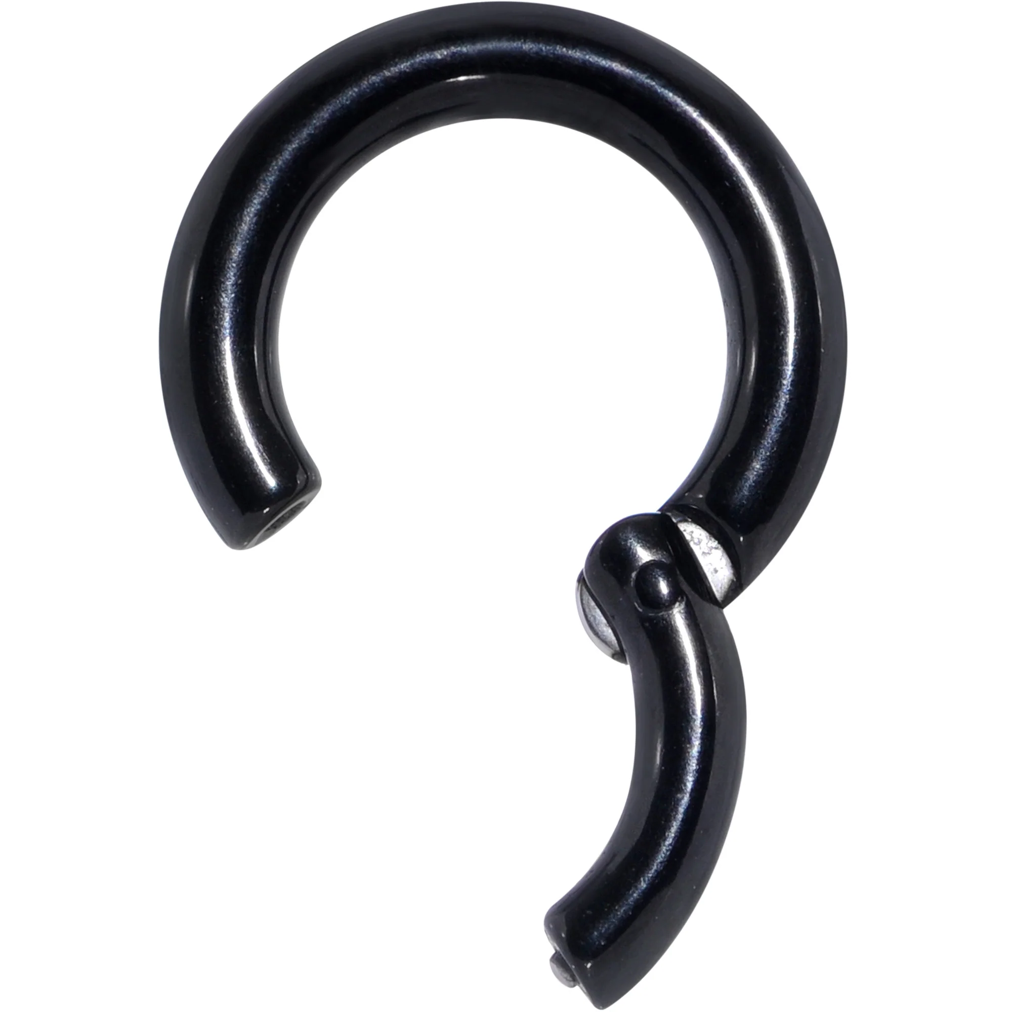 8G 1/2 Black PVD Steel Hinged Segment Ring - Image 2