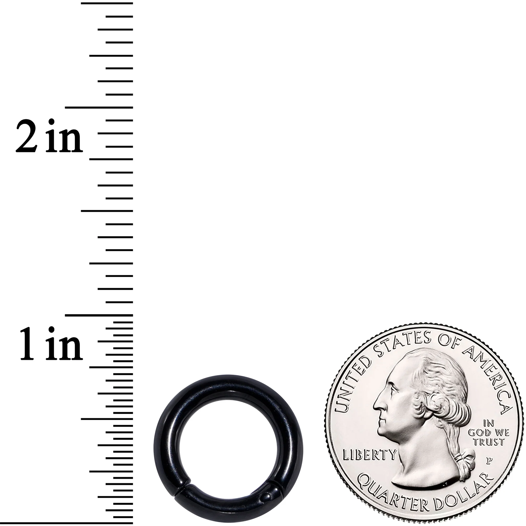 8G 1/2 Black PVD Steel Hinged Segment Ring - Image 3