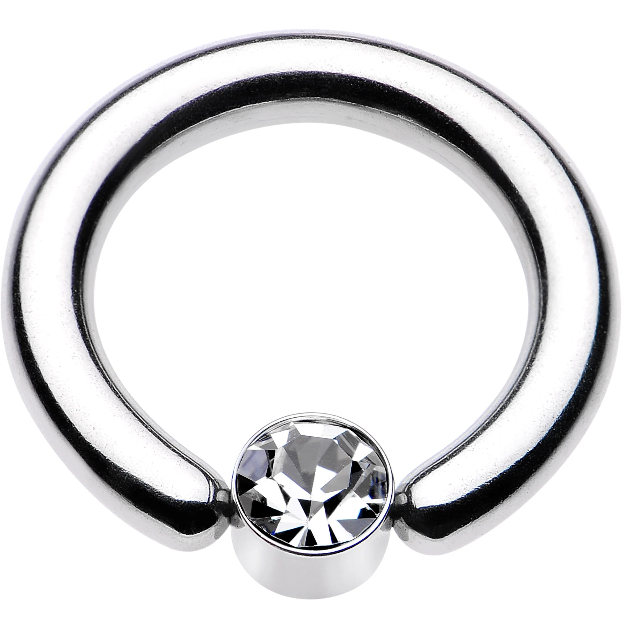 8G 1/2 Clear Gem 5mm Disc BCR Captive Ring
