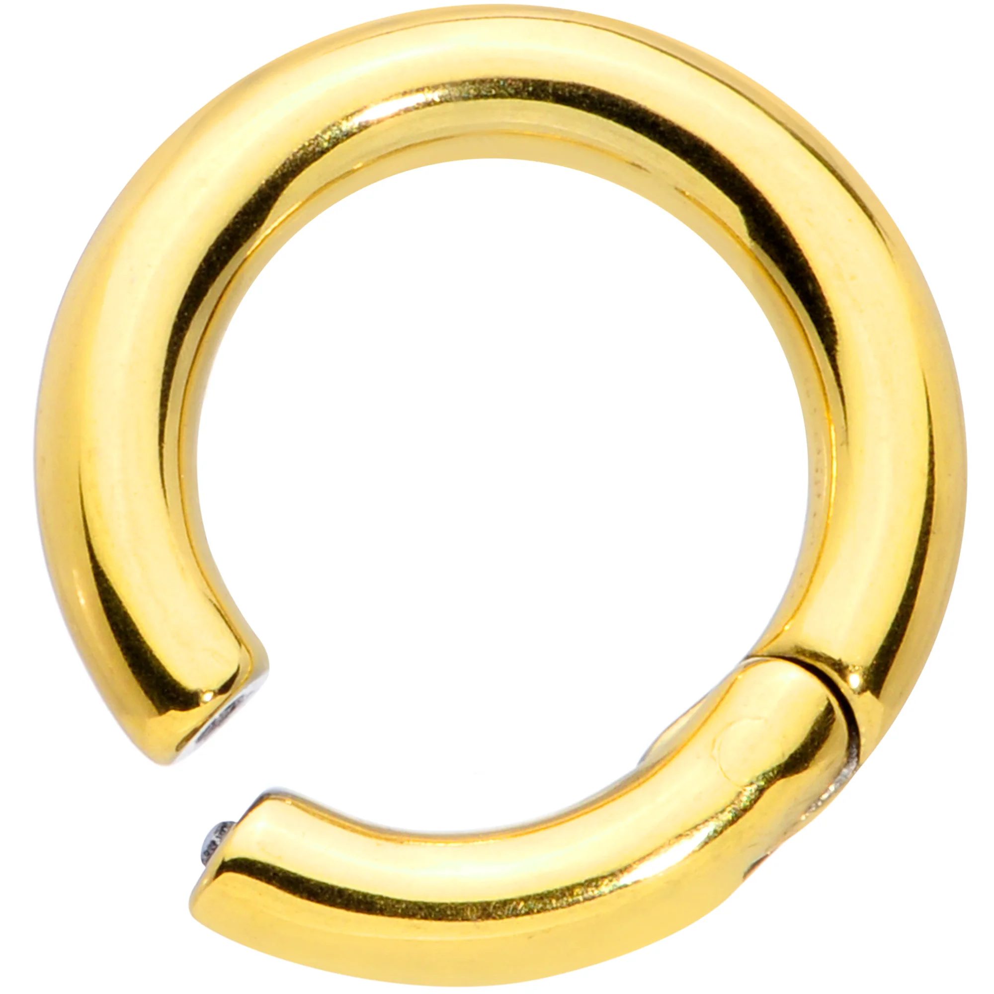8G 1/2 Gold Tone PVD Steel Hinged Segment Ring - Image 2