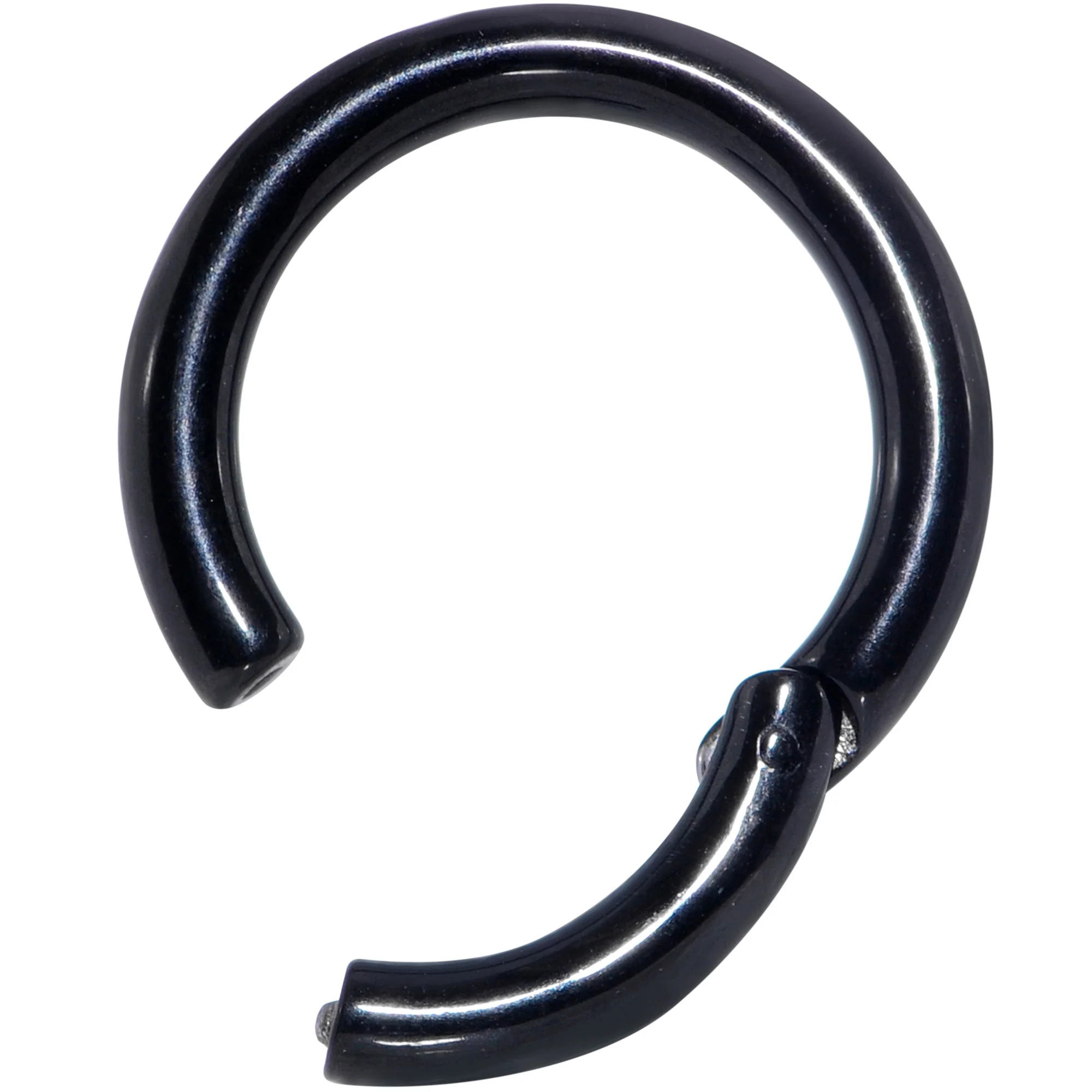 8G 5/8 Black PVD Steel Hinged Segment Ring - Image 2