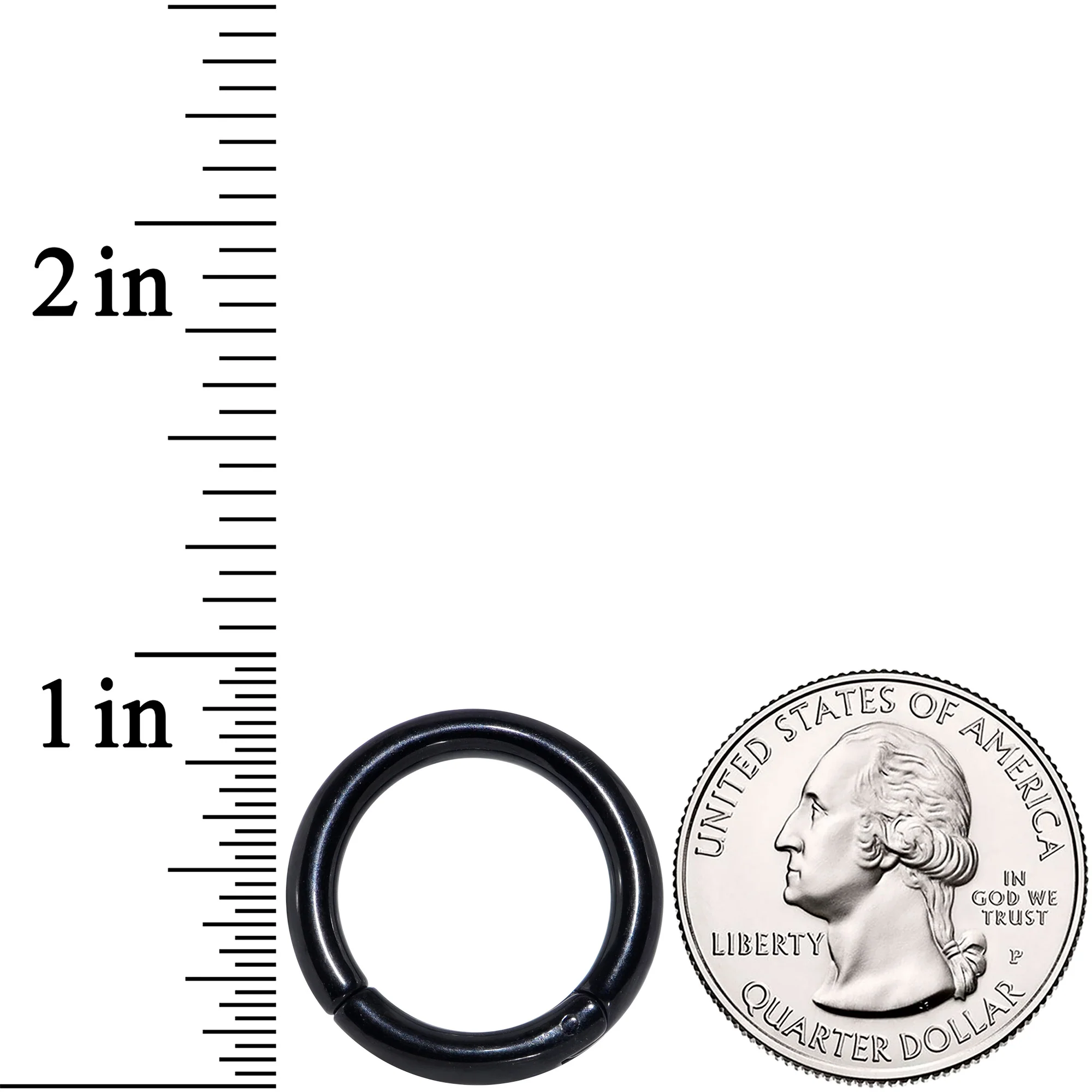 8G 5/8 Black PVD Steel Hinged Segment Ring - Image 3