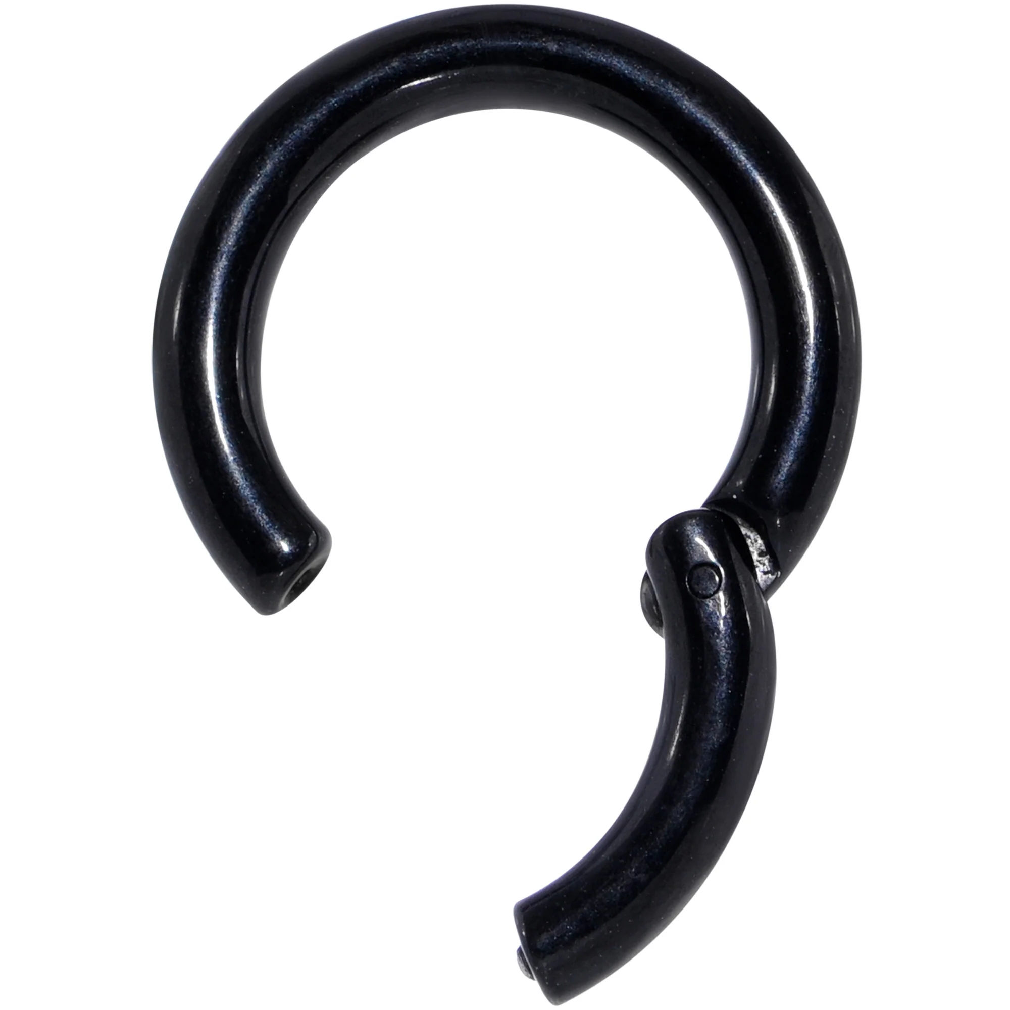 8G 9/16 Black PVD Steel Hinged Segment Ring - Image 2