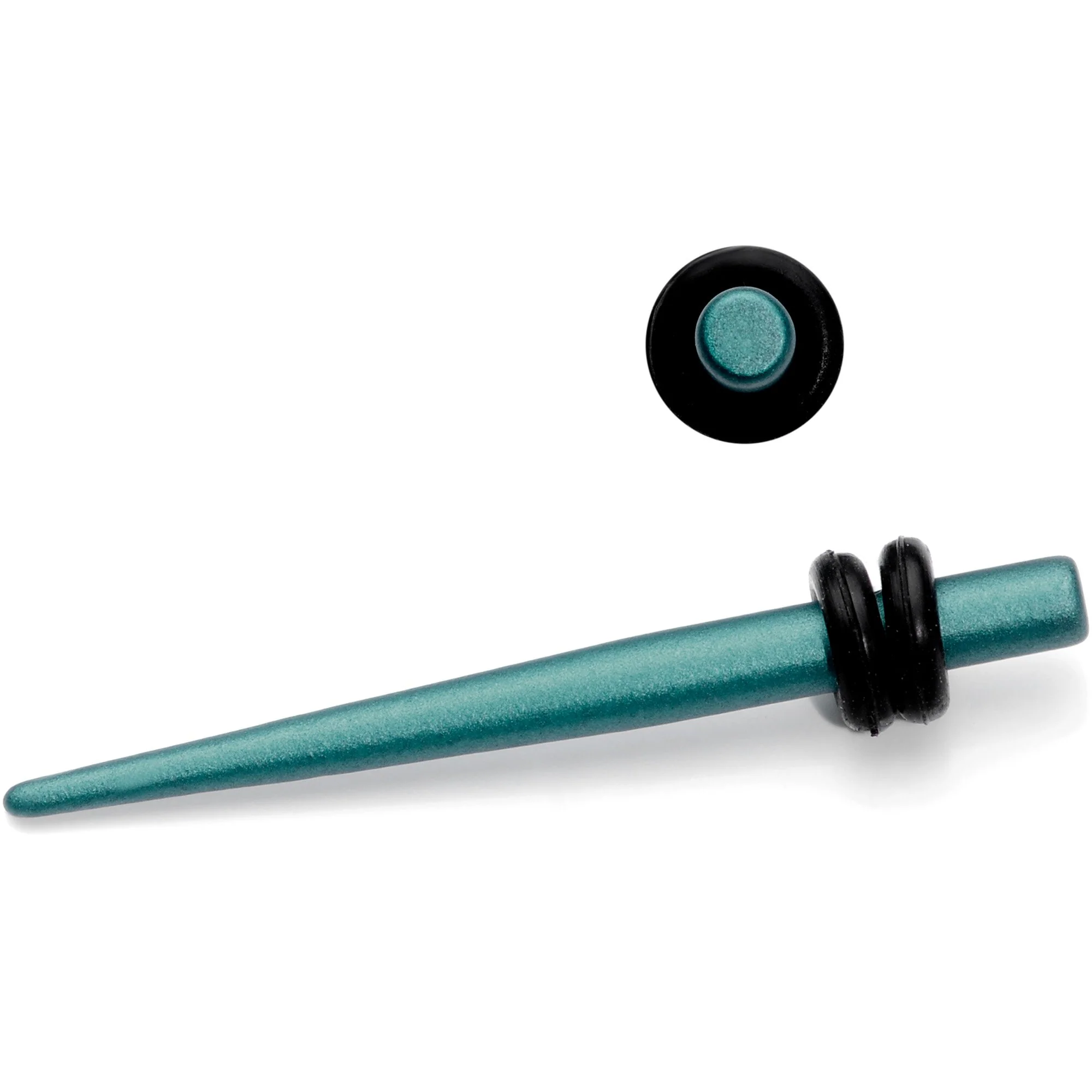 8G Teal Matte Silicone over Stainless Steel Straight Taper Set - Image 3