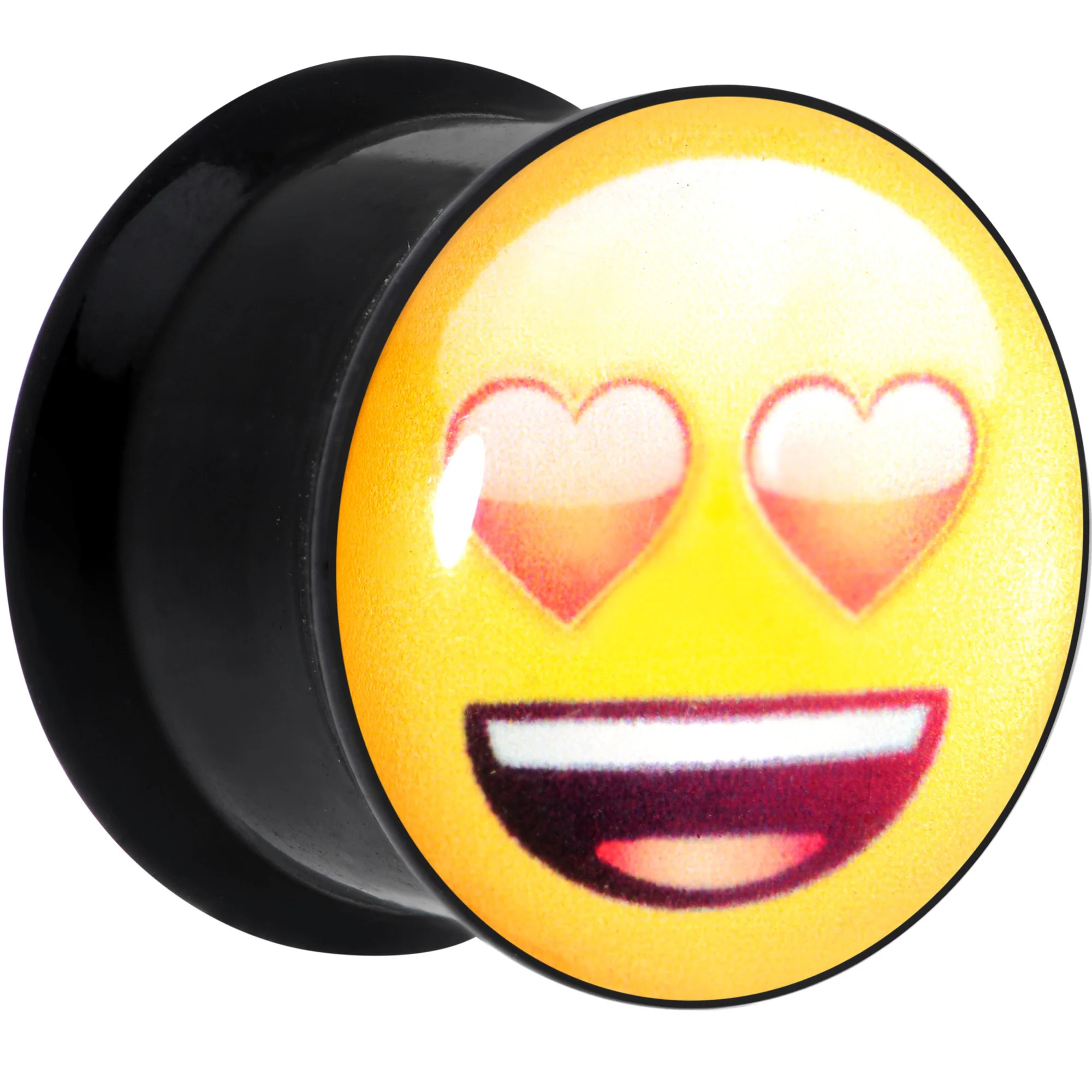 9/16 Licensed Heart Eyes emoji Acrylic Double Flare Plug Set - Image 2