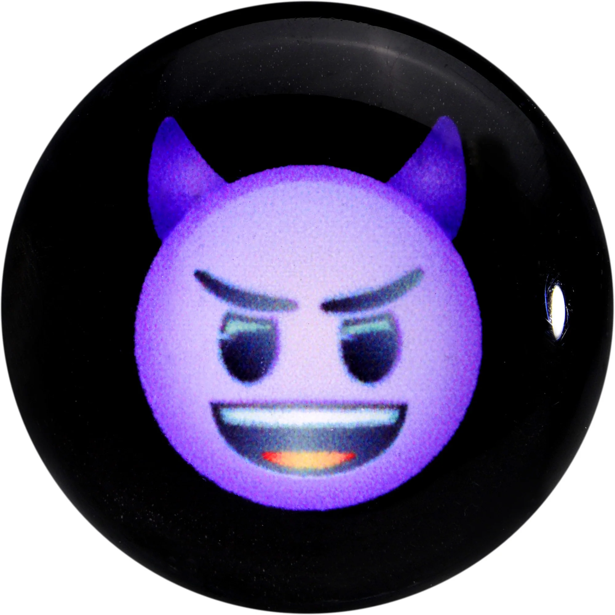 9/16 Licensed Purple Devil emoji Acrylic Double Flare Plug Set - Image 3