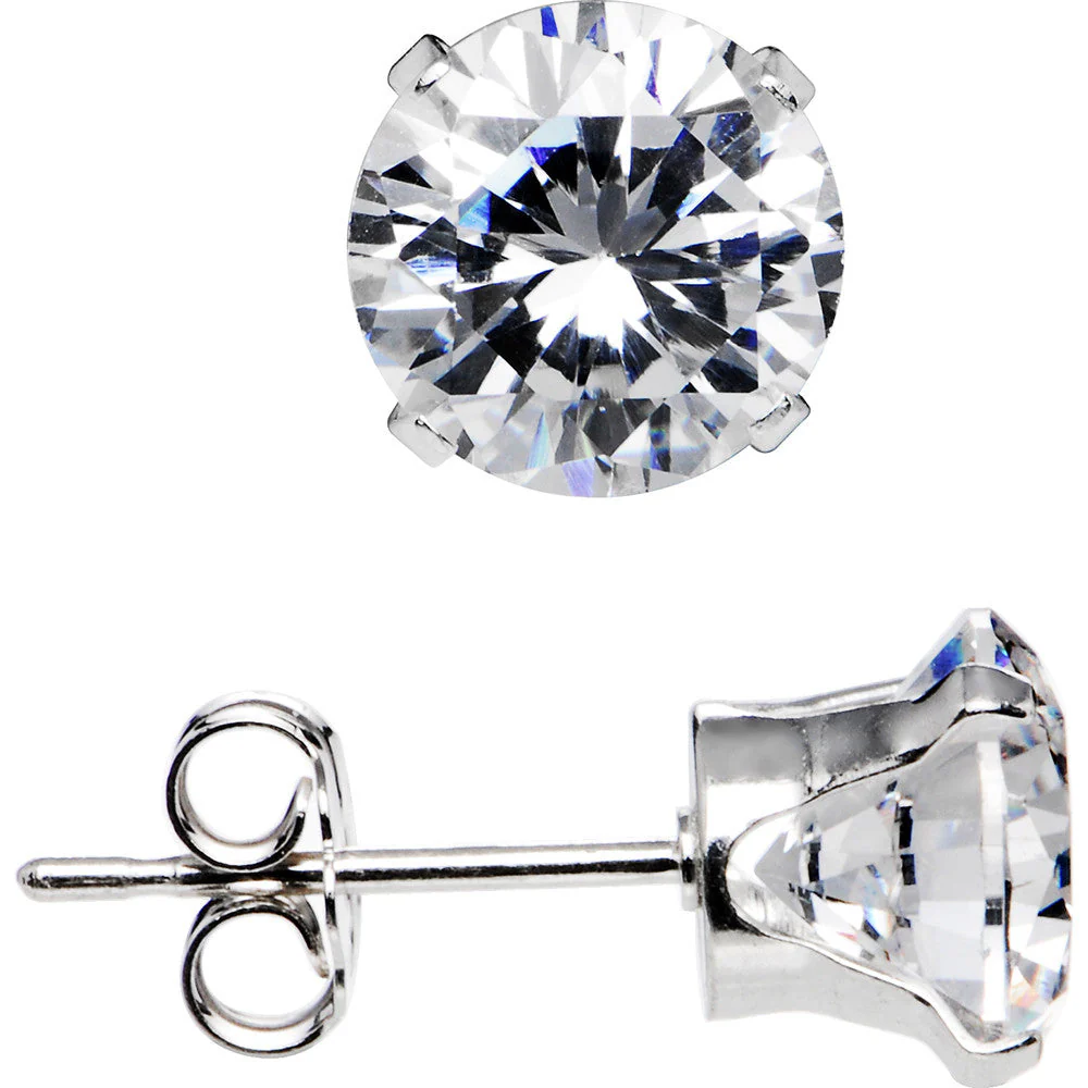 925 Sterling Silver CZ Stud Earrings - Image 6