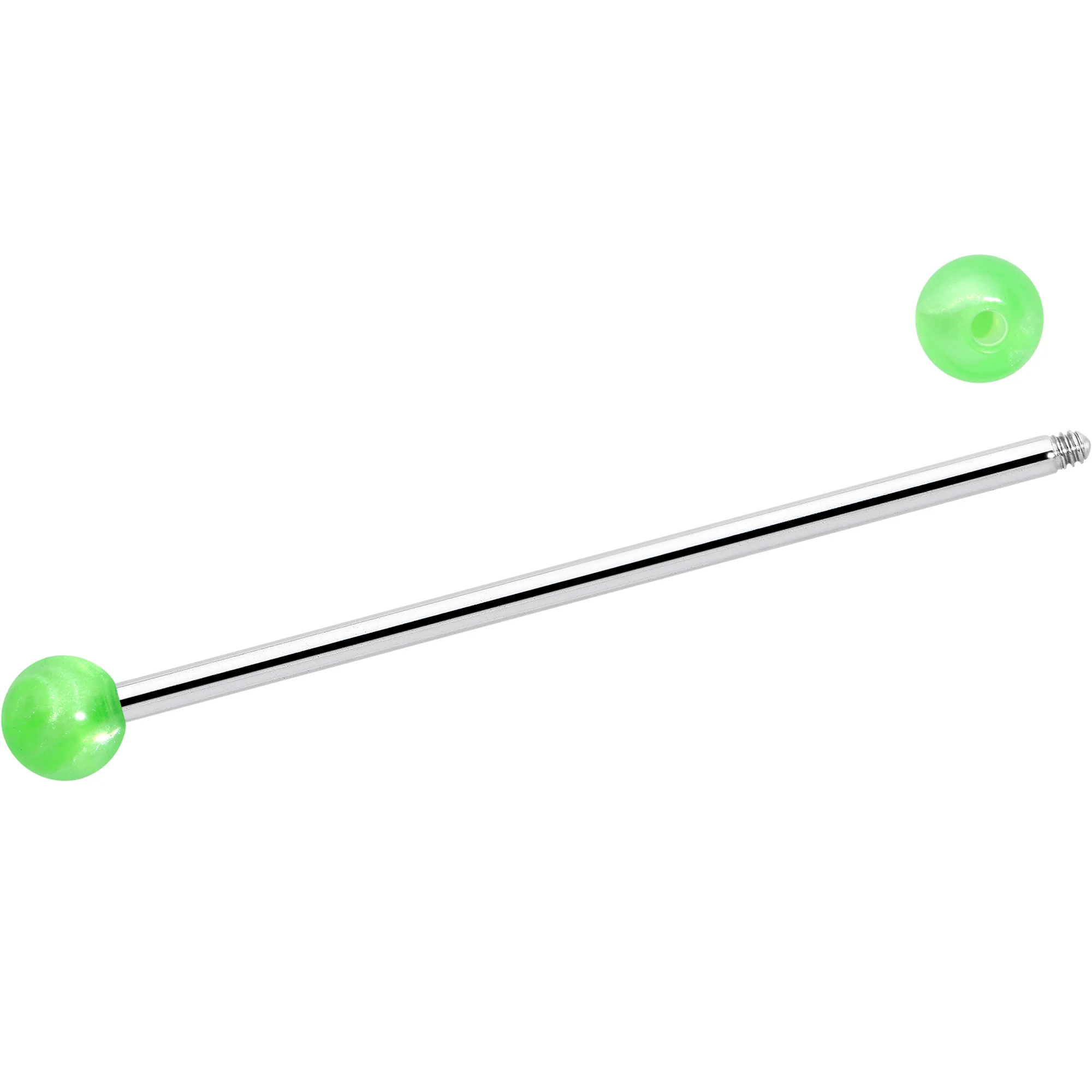 14G Color Acrylic Ball Industrial Barbell 38mm - Image 4