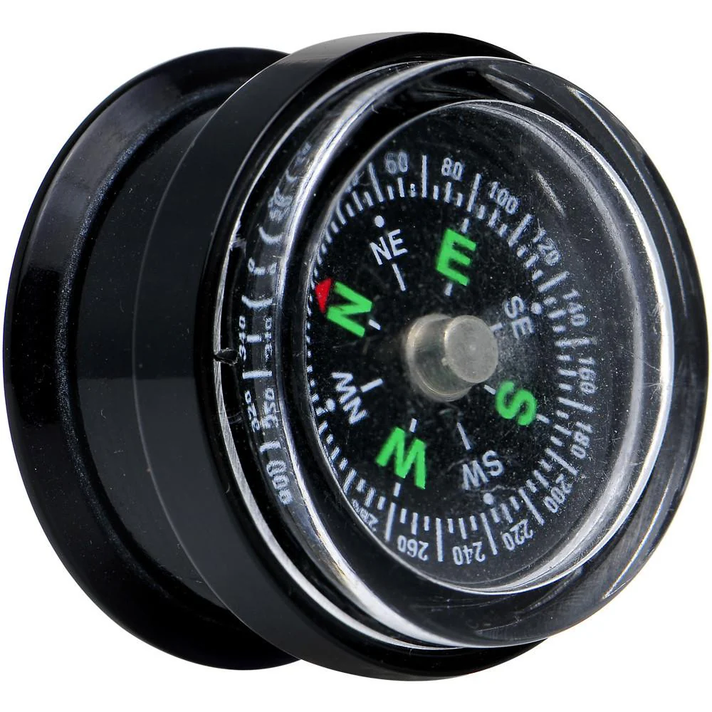 Acrylic Black Find Your Direction Compass Screw Fit Plug 0G to 1" - Image 12