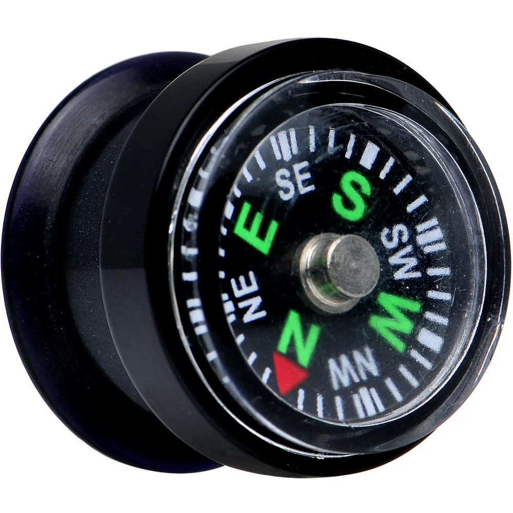 Acrylic Black Find Your Direction Compass Screw Fit Plug 0G to 1" - Image 9