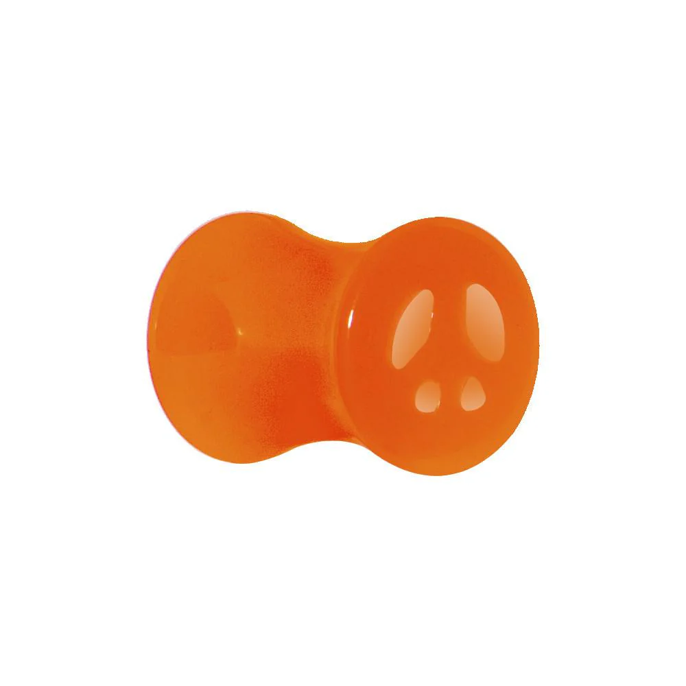 Acrylic Neon Orange Peace Sign Tunnel Plug 2G to 20mm - Image 4