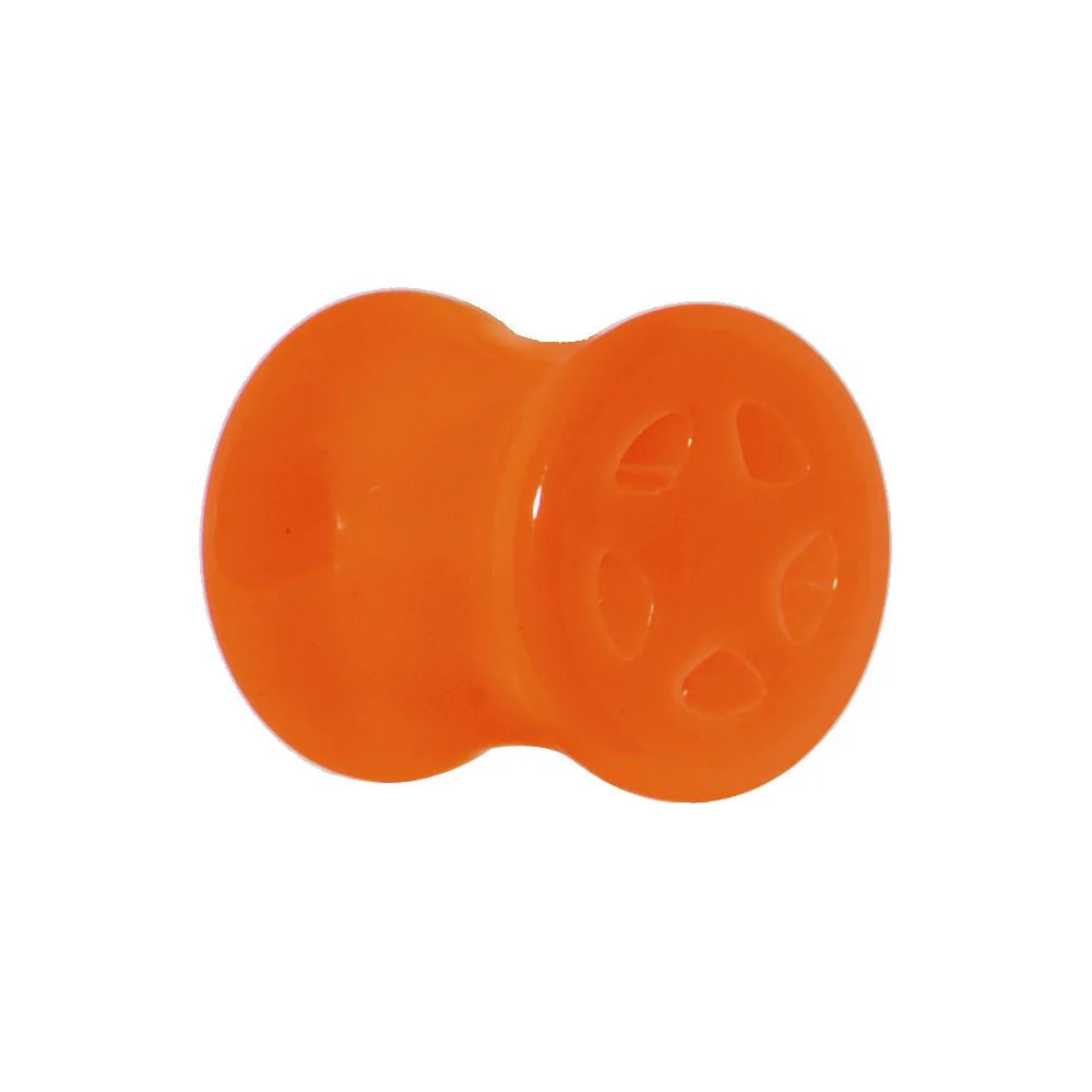 Acrylic Neon Orange Star Tunnel Plug 2G to 20mm - Image 3