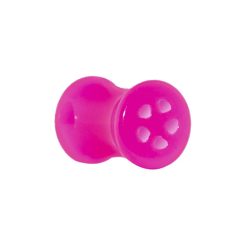Acrylic Neon Pink Star Tunnel Plug 2G to 20mm - Image 4