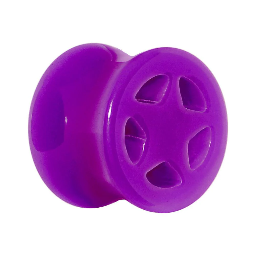 Acrylic Neon Purple Star Tunnel Plug 2G to 20mm - Image 5