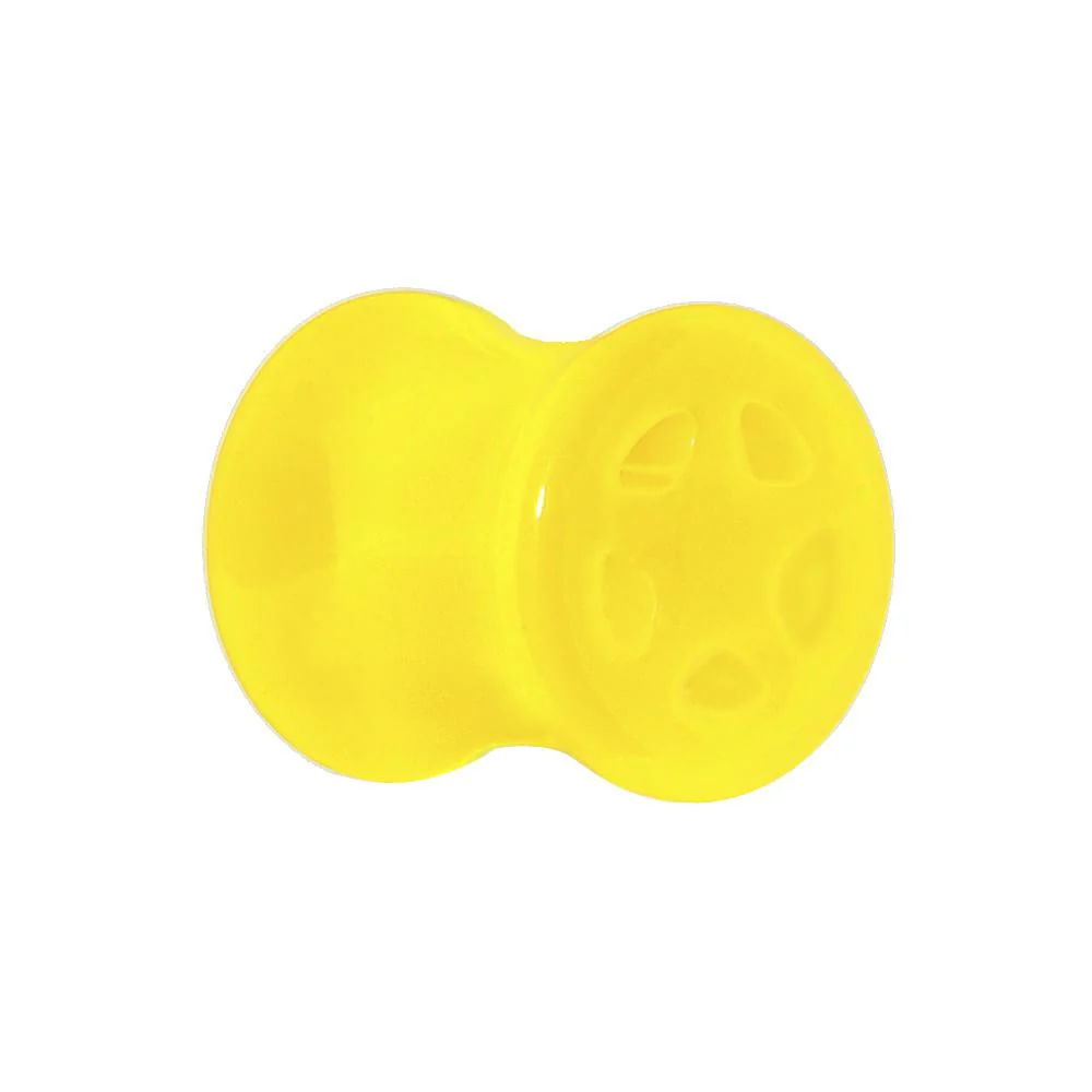 Acrylic Neon Yellow Star Tunnel Plug 2G to 20mm - Image 3