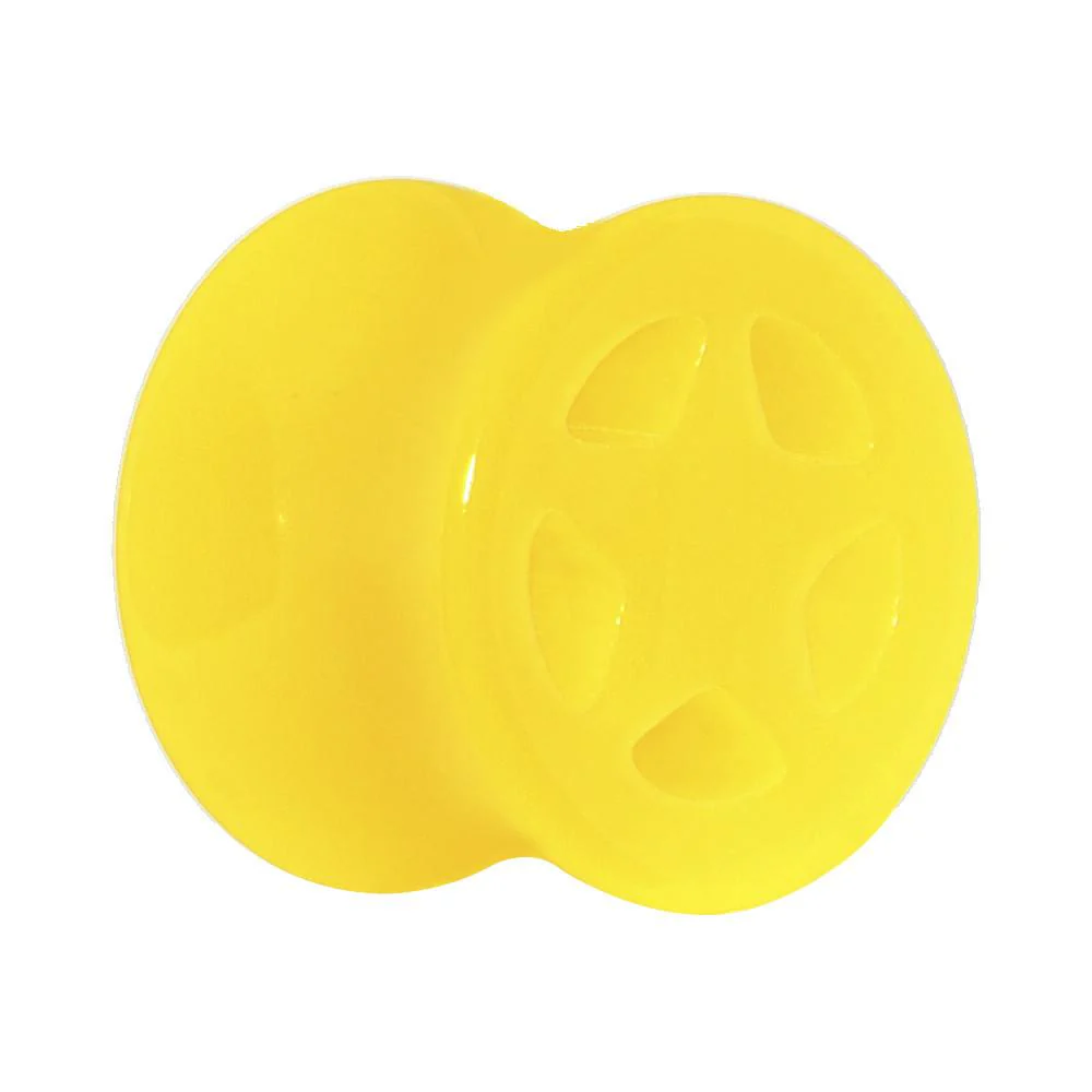 Acrylic Neon Yellow Star Tunnel Plug 2G to 20mm - Image 5