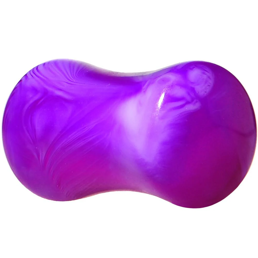 Acrylic Purple and White Marbled Saddle Plug 6G to 1 Inch - Image 5