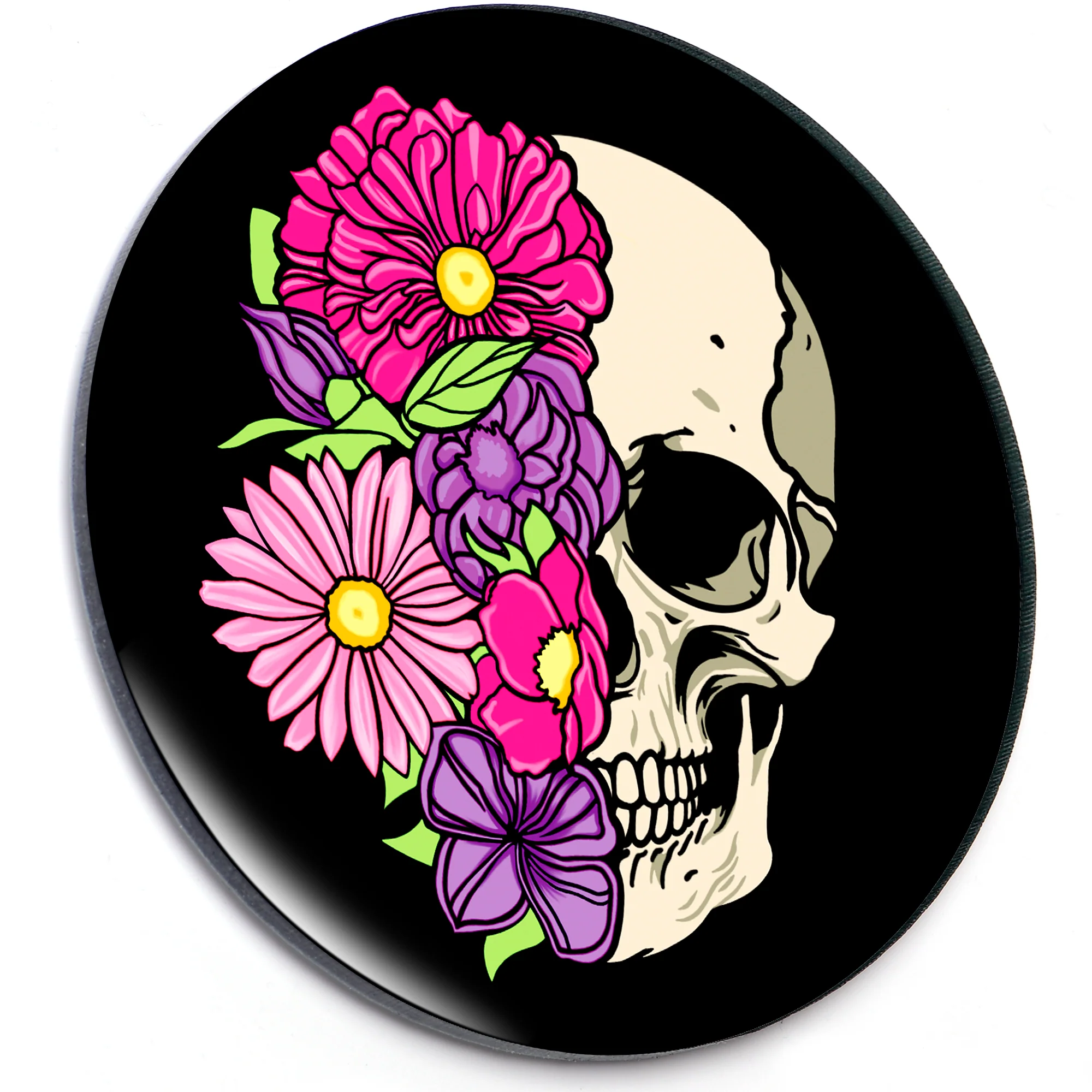 Acrylicious Floral Flowers Skull Magnet by Onyx O - Image 4